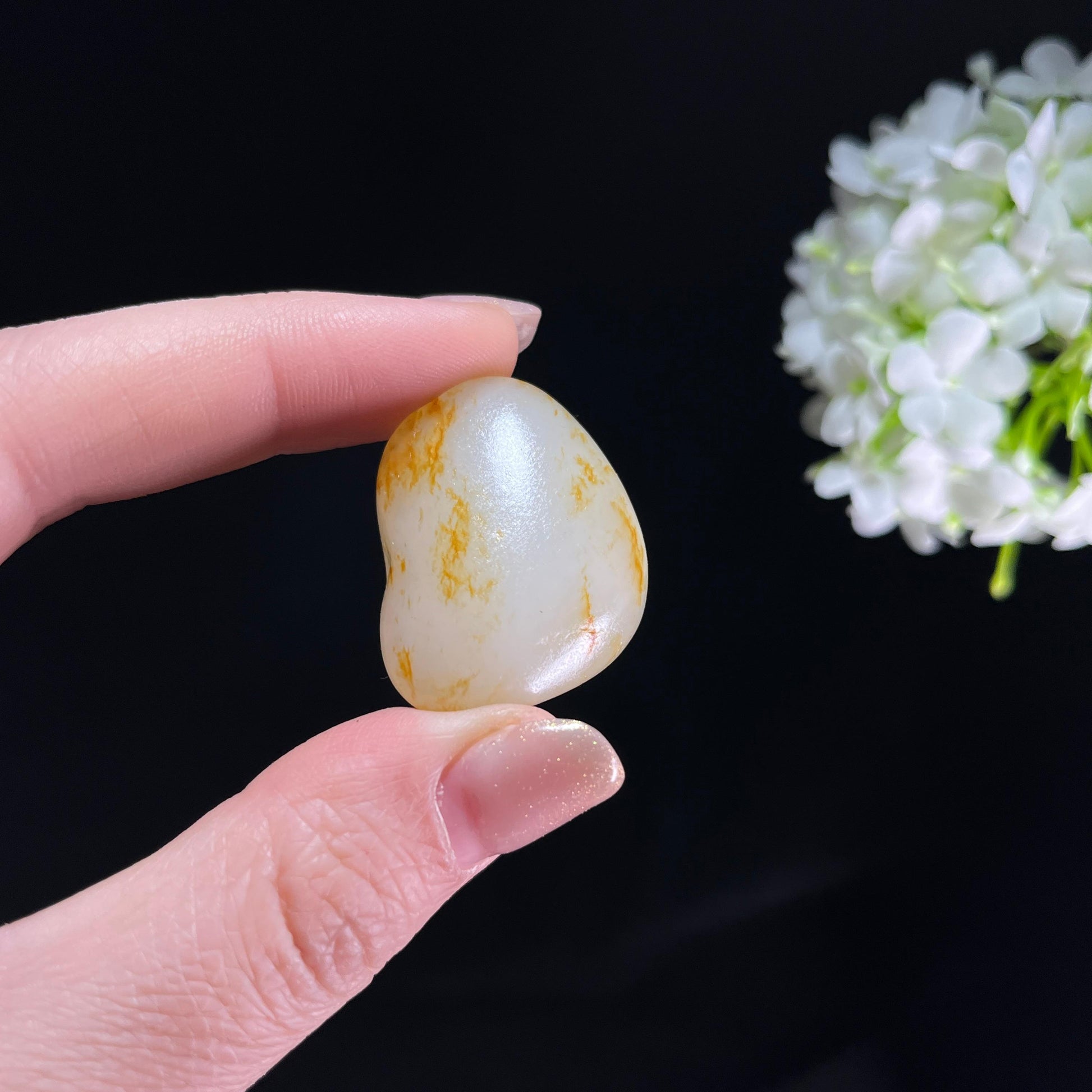 和田玉白玉“秋丝萦玉”洒金皮籽料（yc350848）