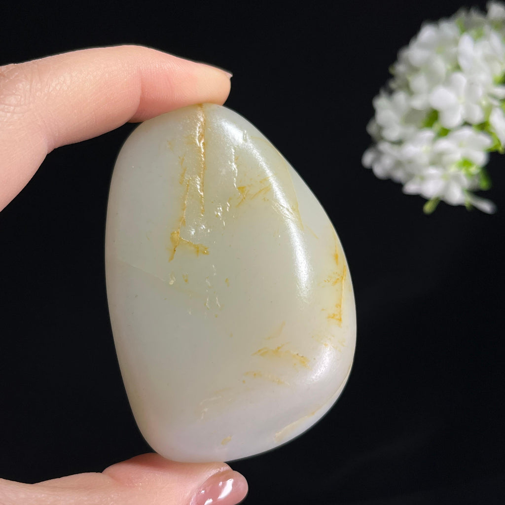 新疆天然和田玉“霜玉缀金”洒金皮籽料原石（yc289484）