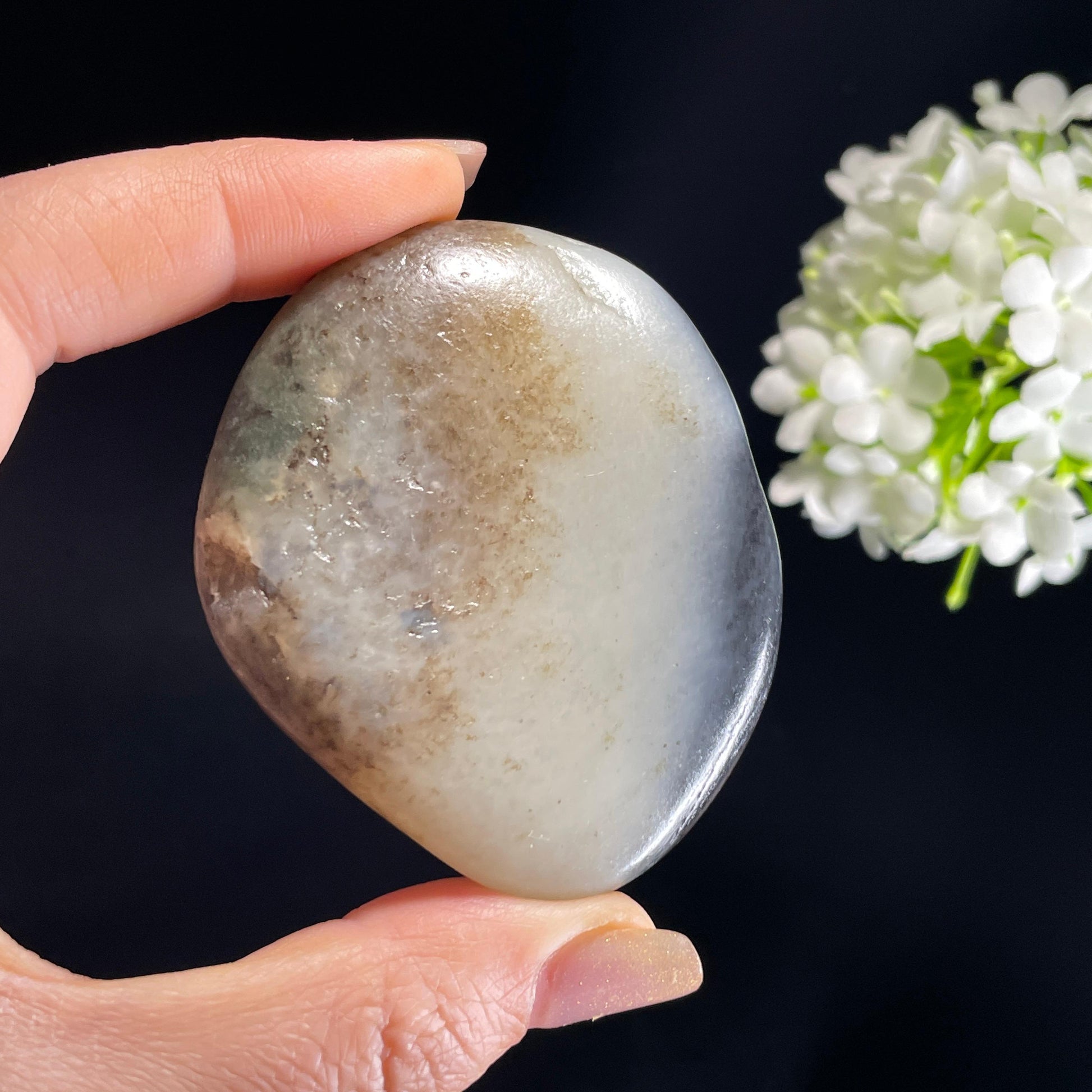 和田玉青花“墨染清溪”秋梨皮籽料（yc362887）