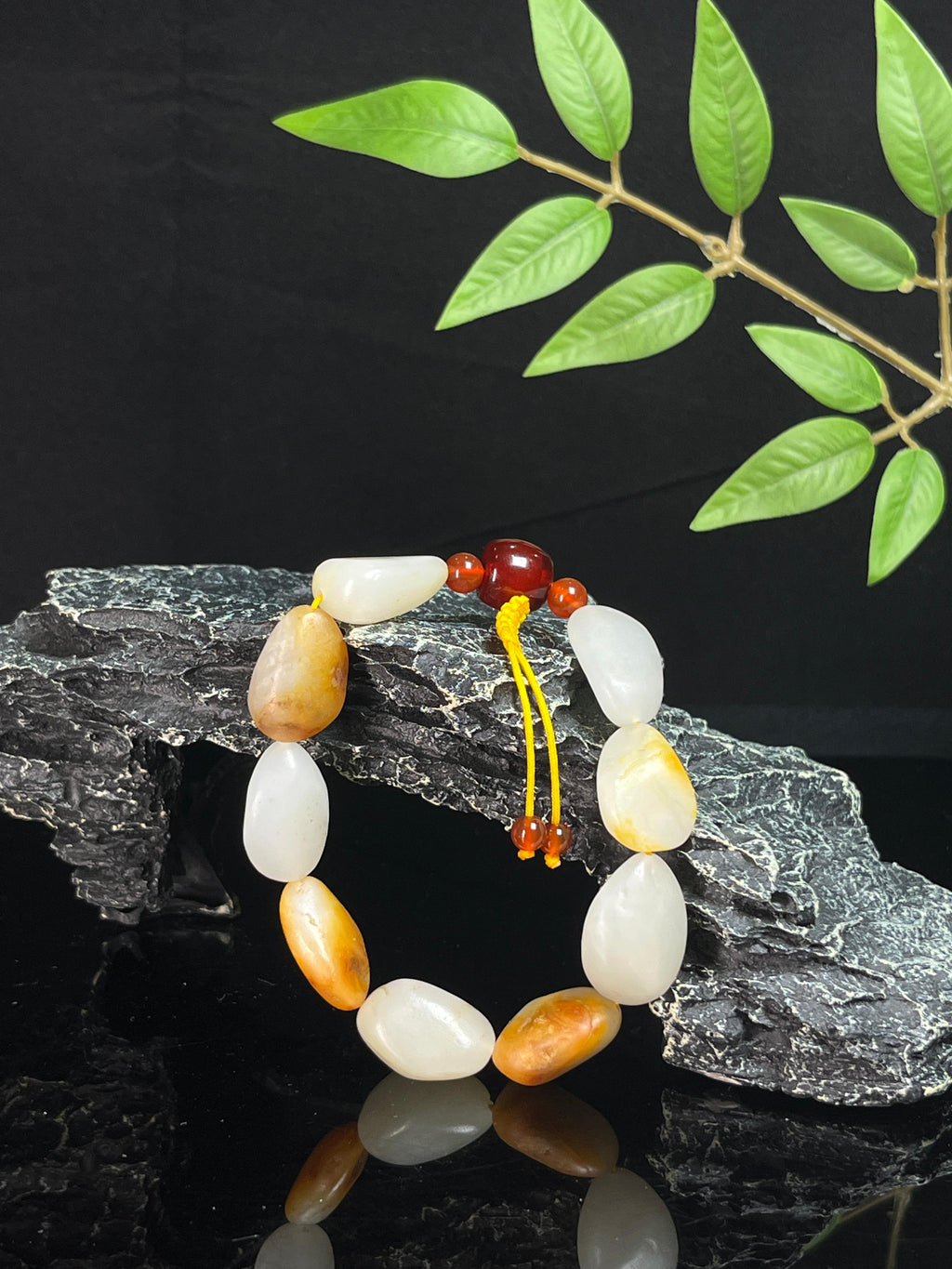 新疆和田玉天然籽料原石手串手链（yc230468）