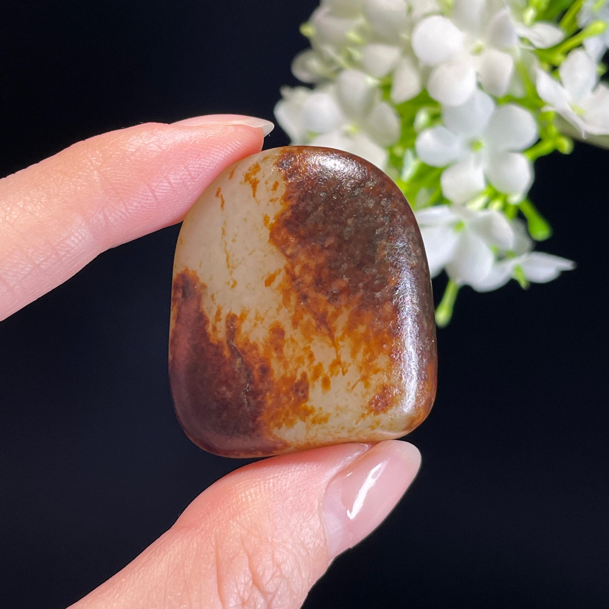 和田玉白玉聚黑红皮籽料（yc338847）