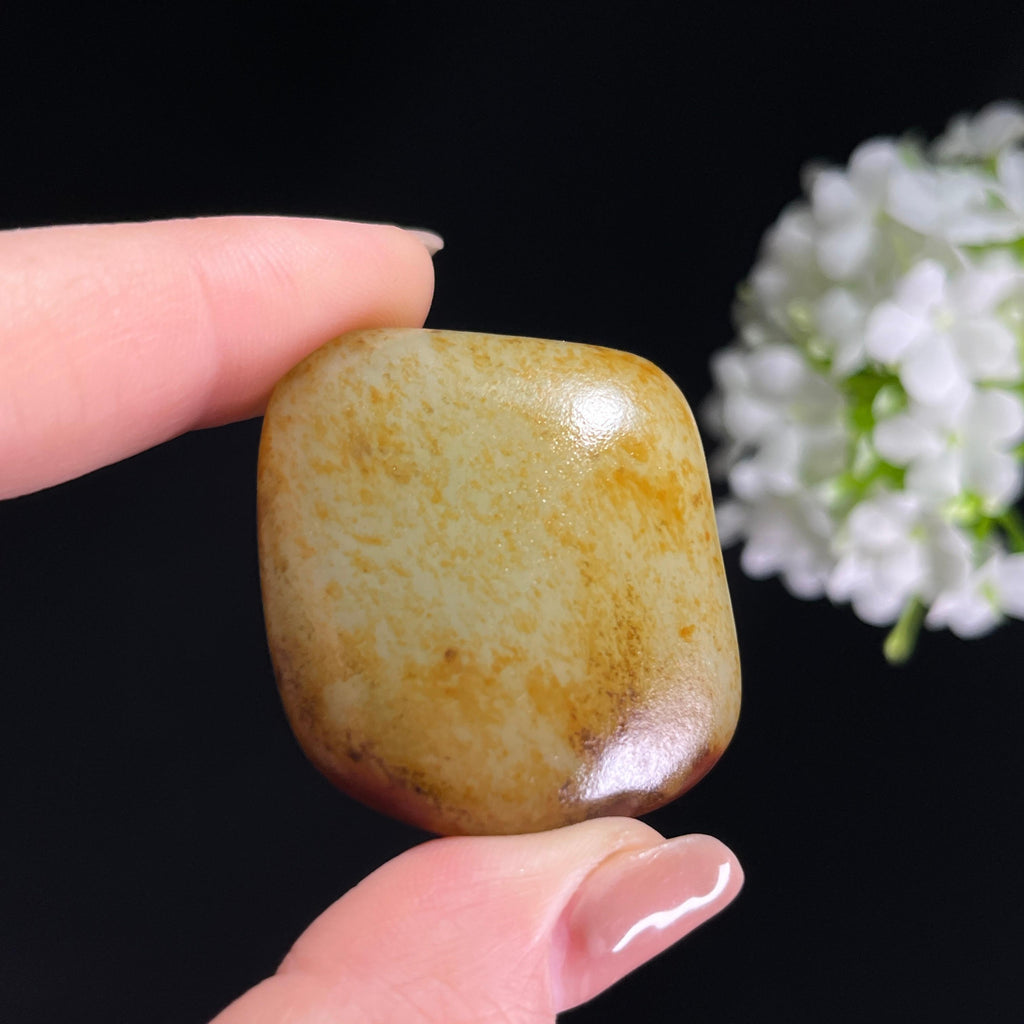 和田玉青白玉“野径流金”红皮洒金皮籽料（yc379050）