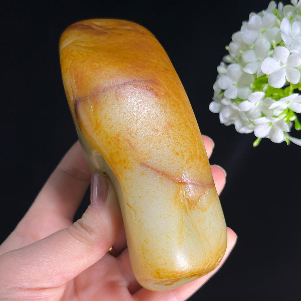 和田玉青白玉聚黄皮“秋云凝玉”籽料原石（yc286800）