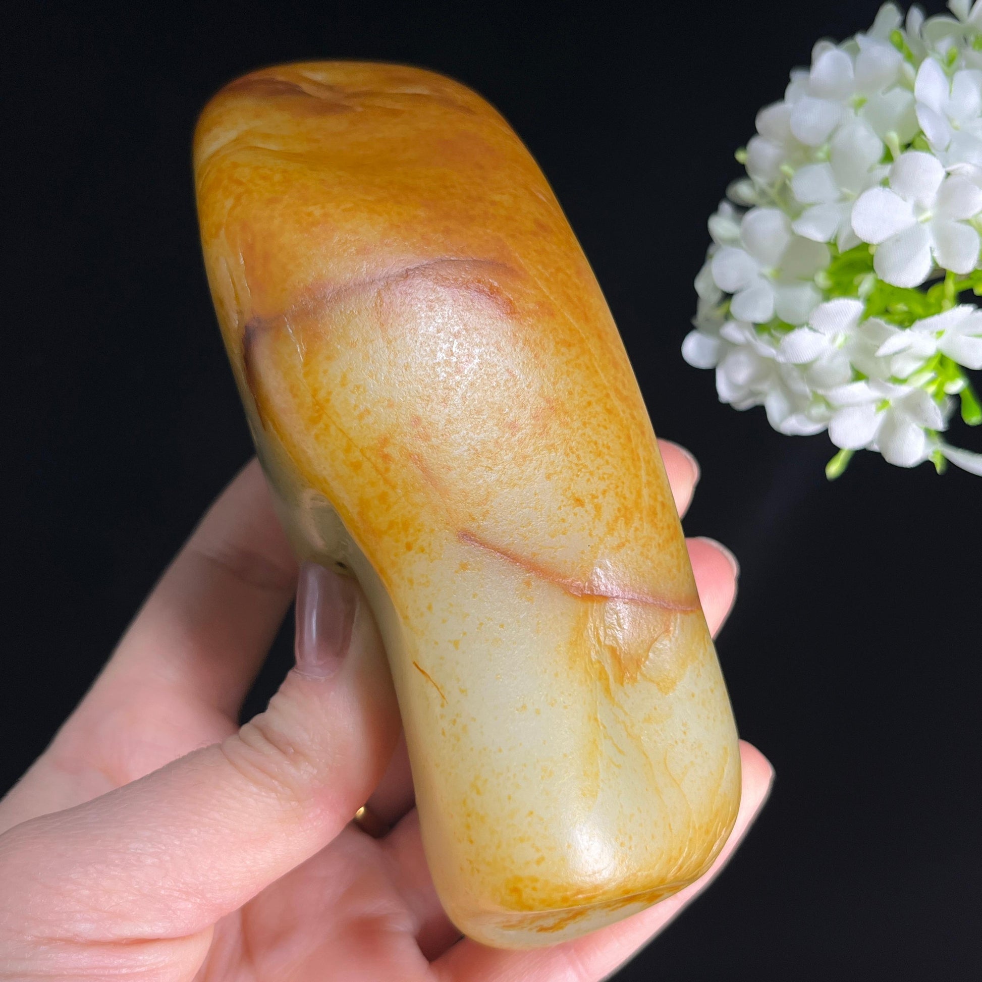 和田玉青白玉聚黄皮“秋云凝玉”籽料原石（yc286800）