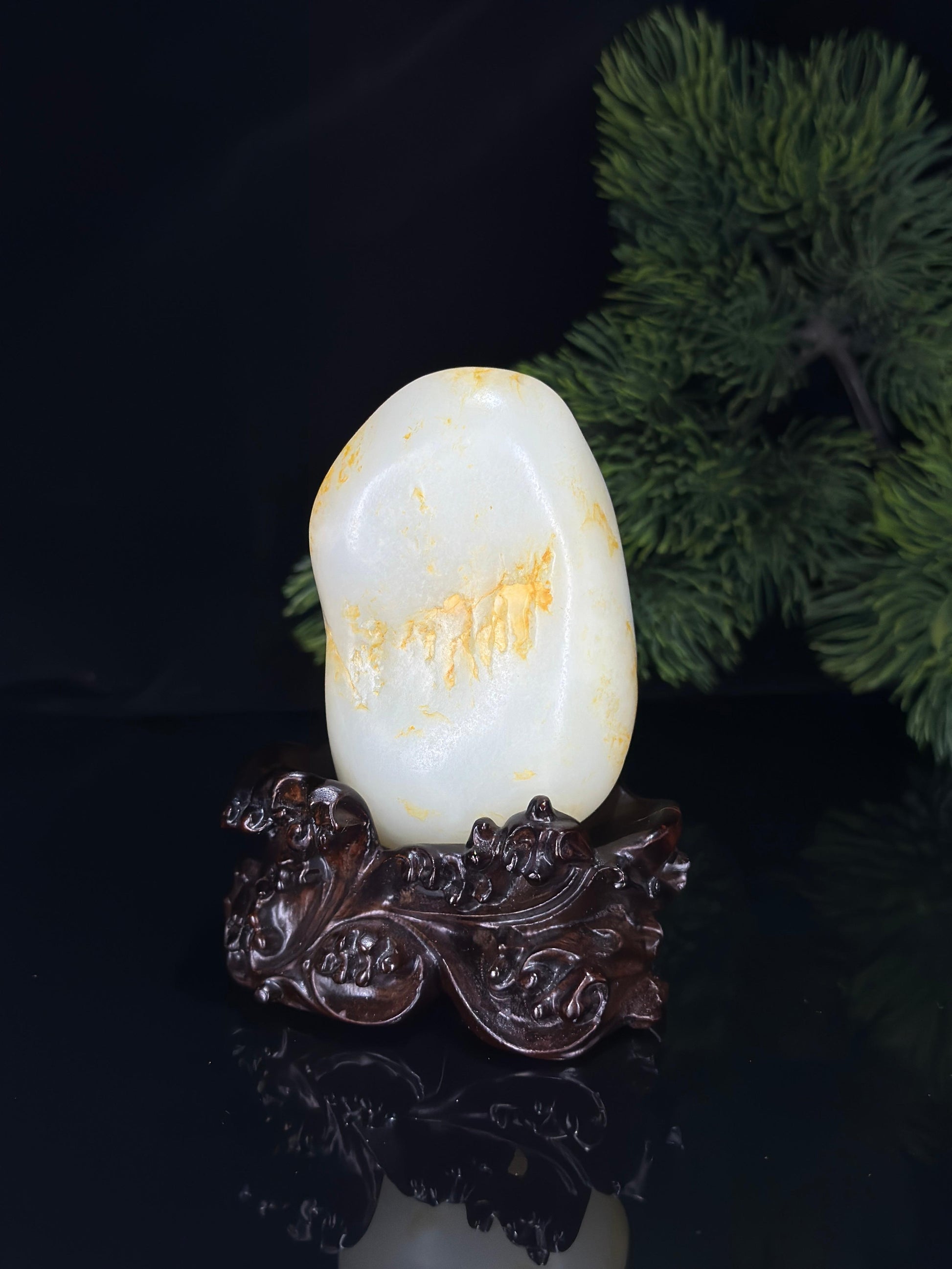 新疆和田玉白玉洒金品珍品籽料手把件（yc536506）