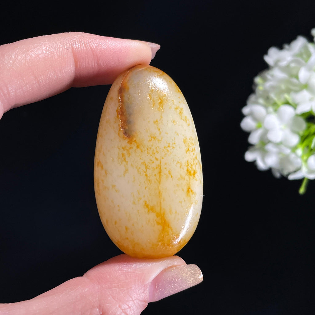 和田玉白玉“晓星散玉”洒金皮籽料（yc368214）