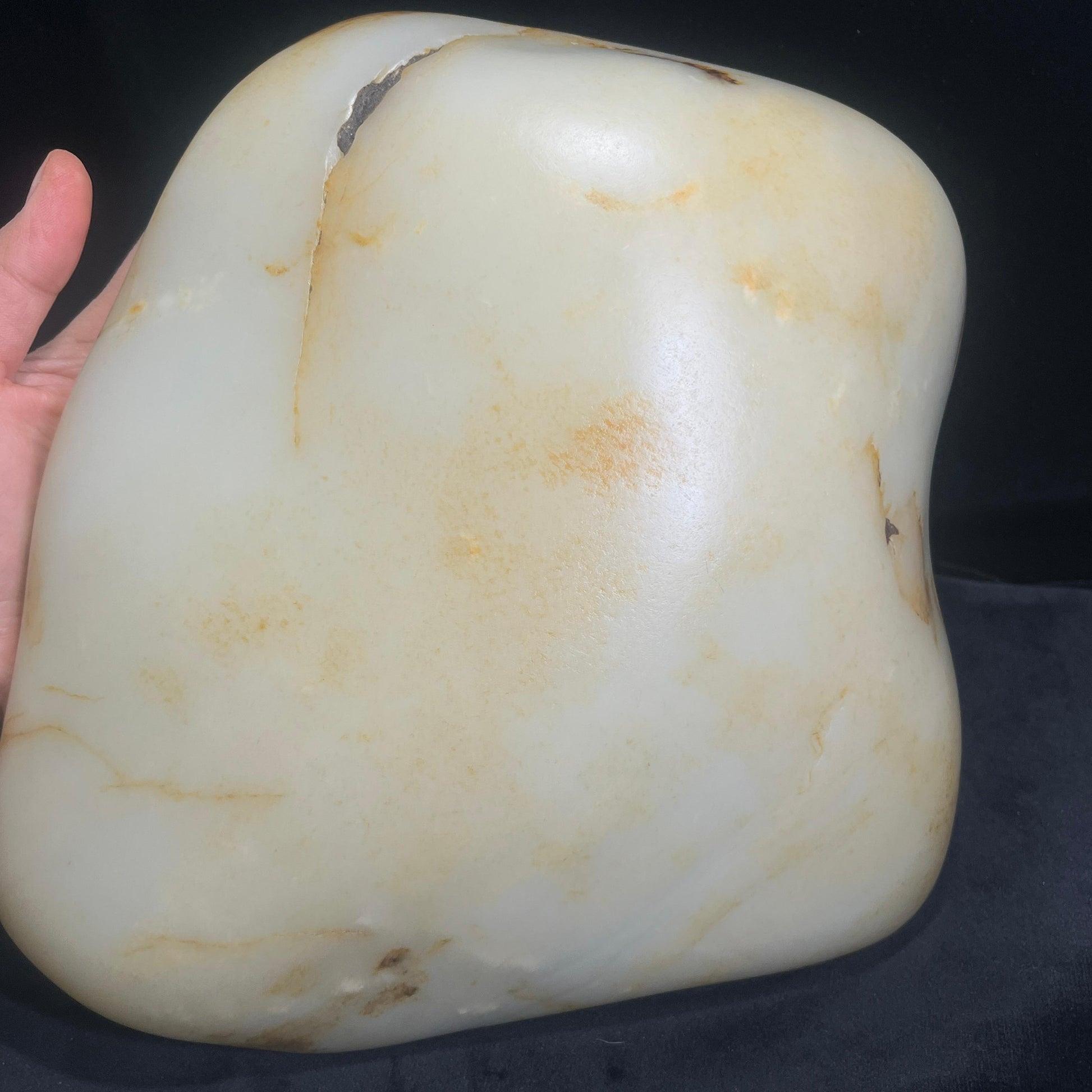 和田玉白玉“天山玉镜”洒金皮秋梨皮籽料（yc344250）