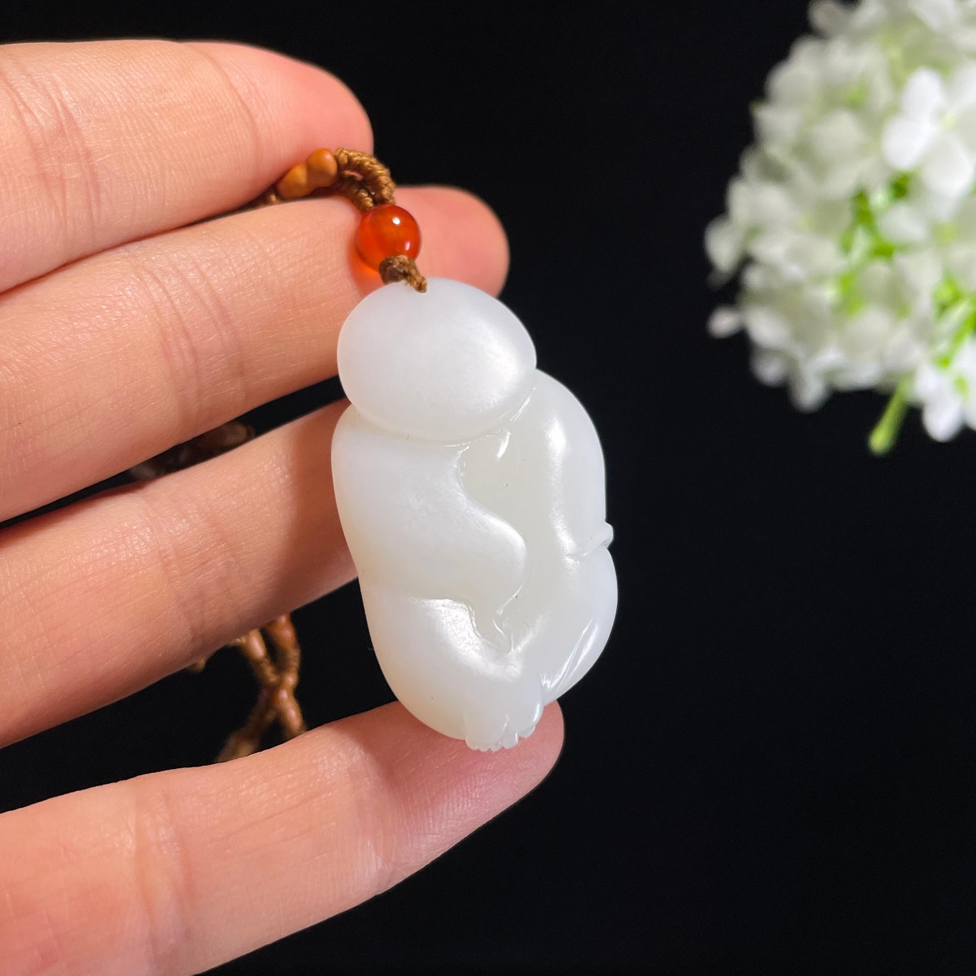 2026.6.8广告流，和田玉白玉弥勒佛吊坠（yc432659）