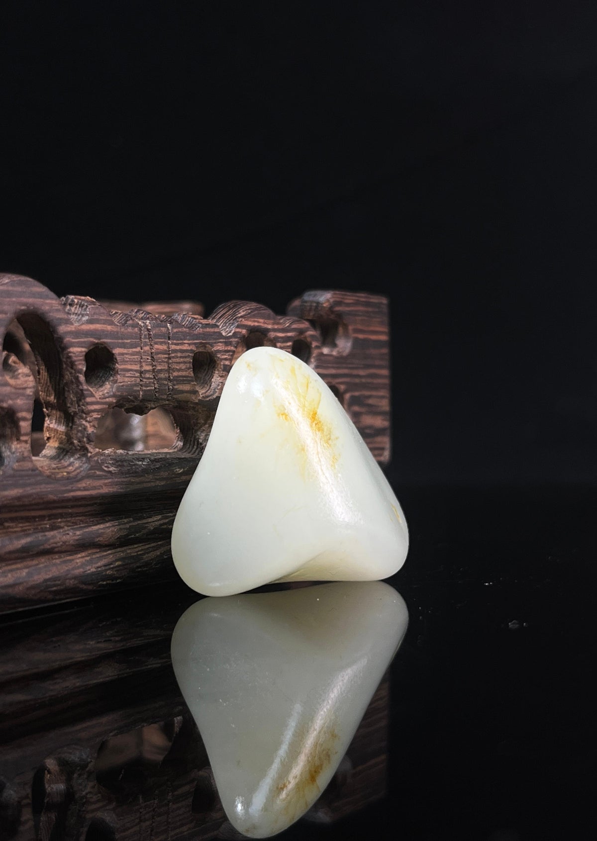 新疆天然和田玉籽料原石洒金皮白玉挂件（yc235582）