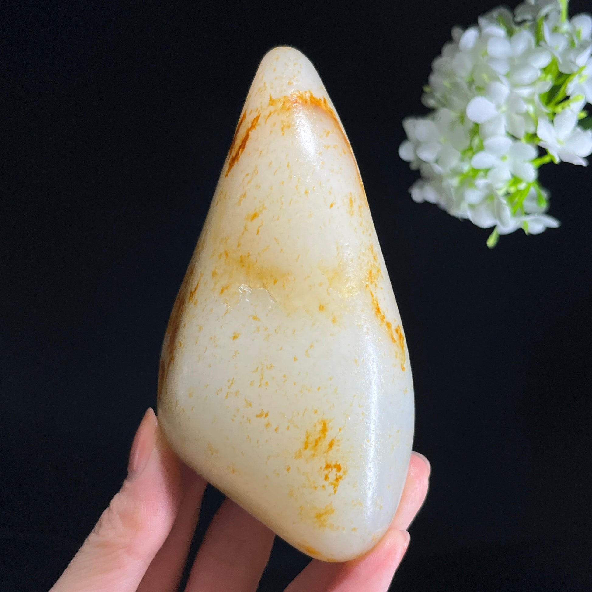 和田玉暖白种“烟霞金峰”通体洒金皮籽料（yc350627）