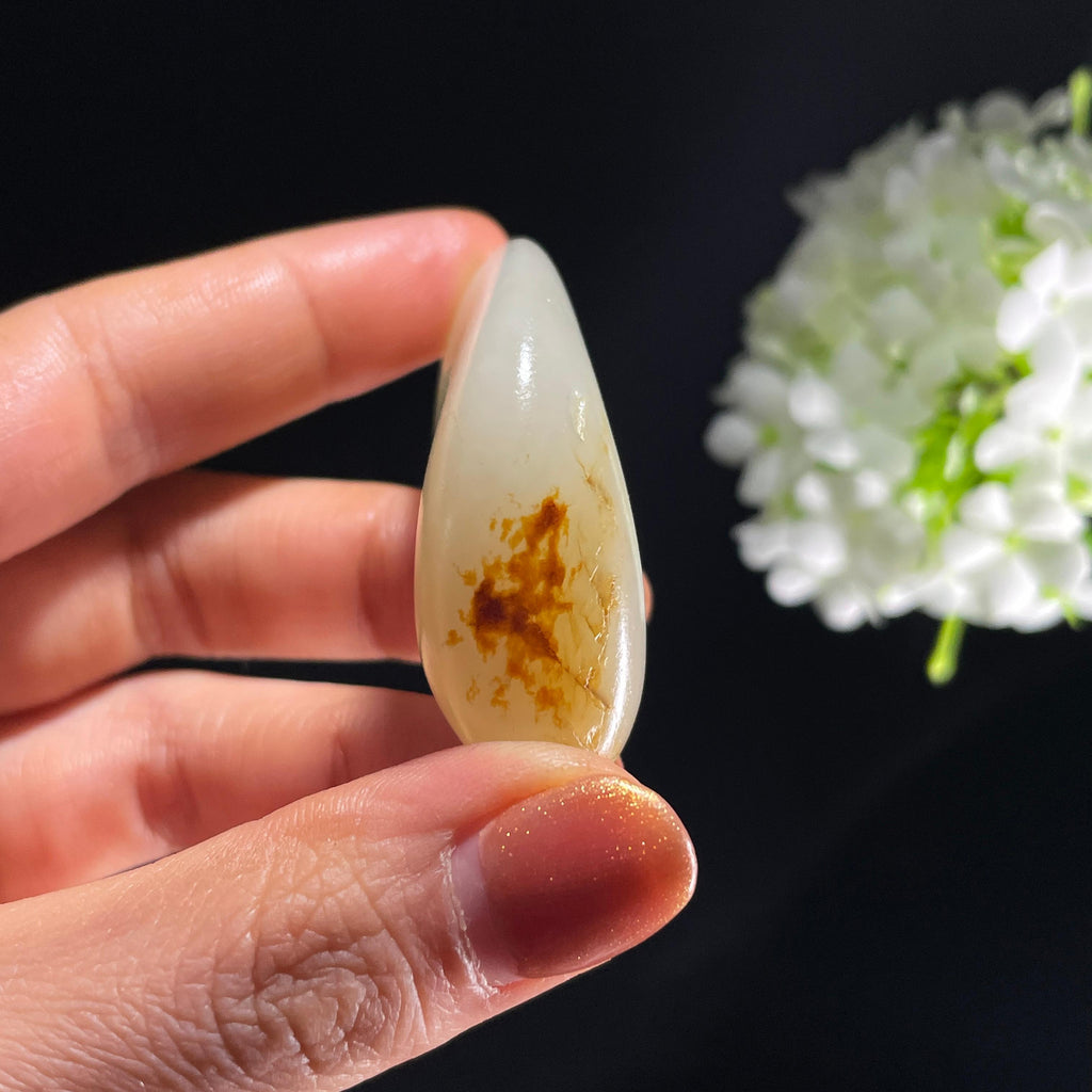 和田玉白玉“枫落月湾”聚红皮籽料（yc392641）