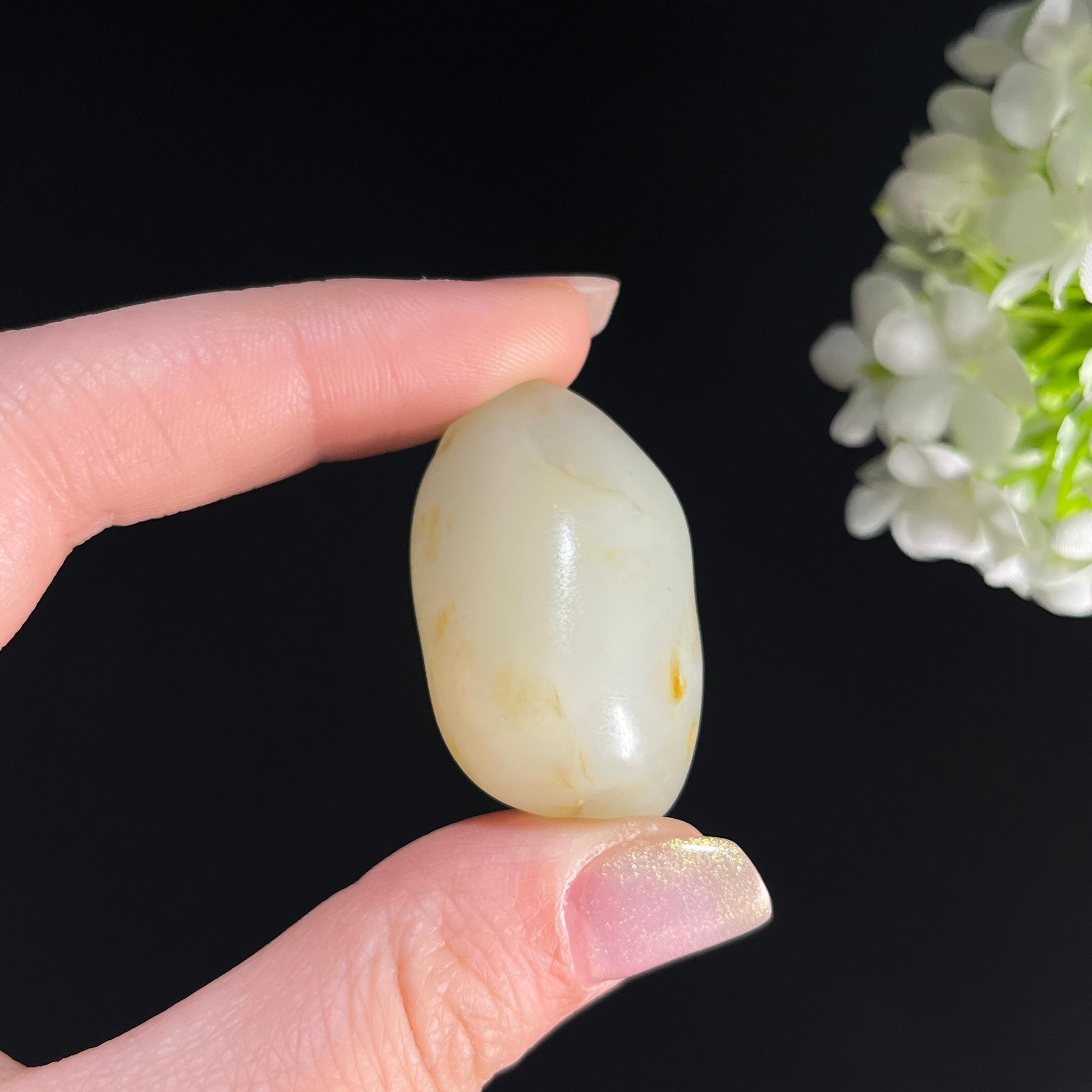 和田玉白玉“烟砂寒素”洒金皮籽料（yc361345）