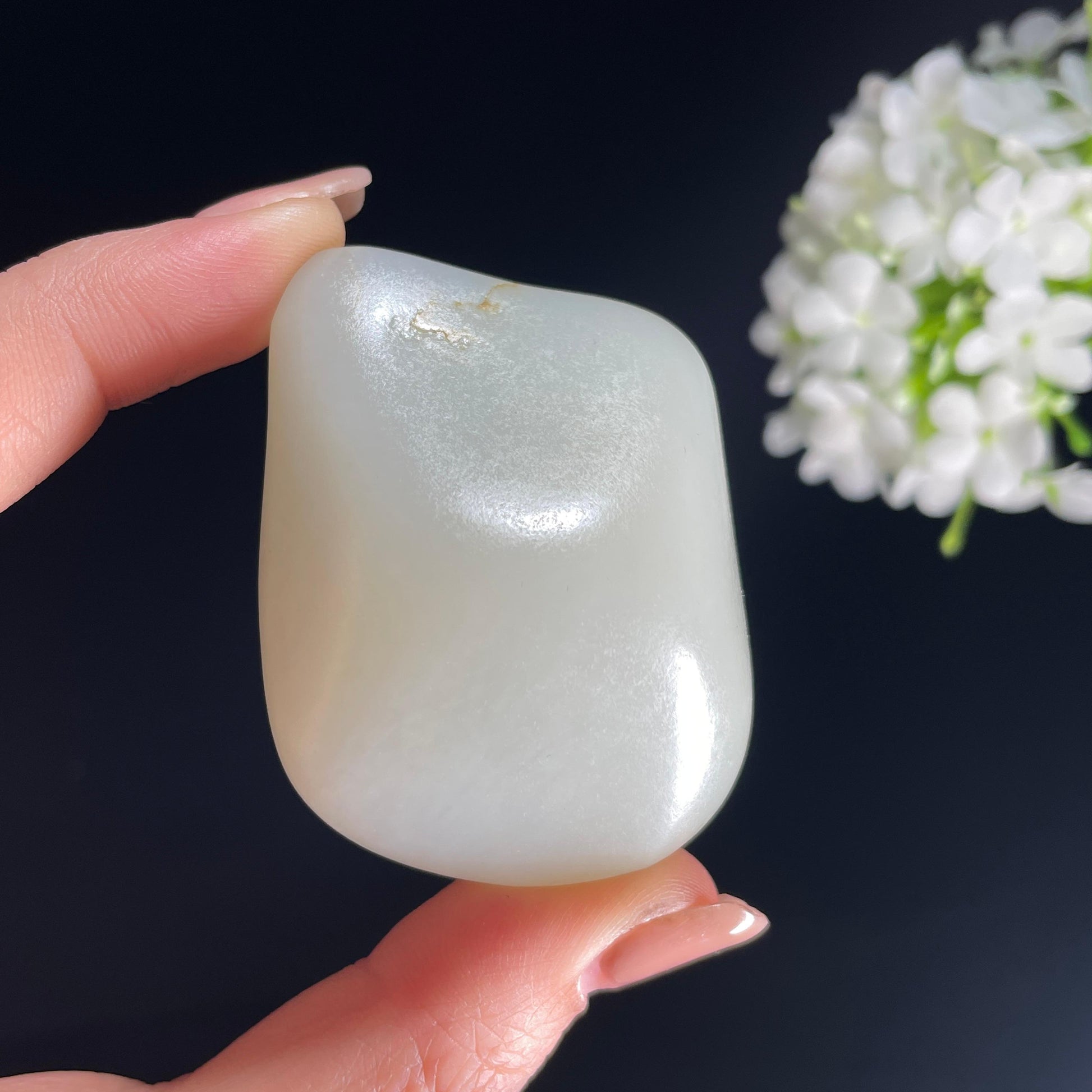 2026.4.9广告流，和田玉白玉“寒玉藏辉”淡洒金皮籽料（yc386281）