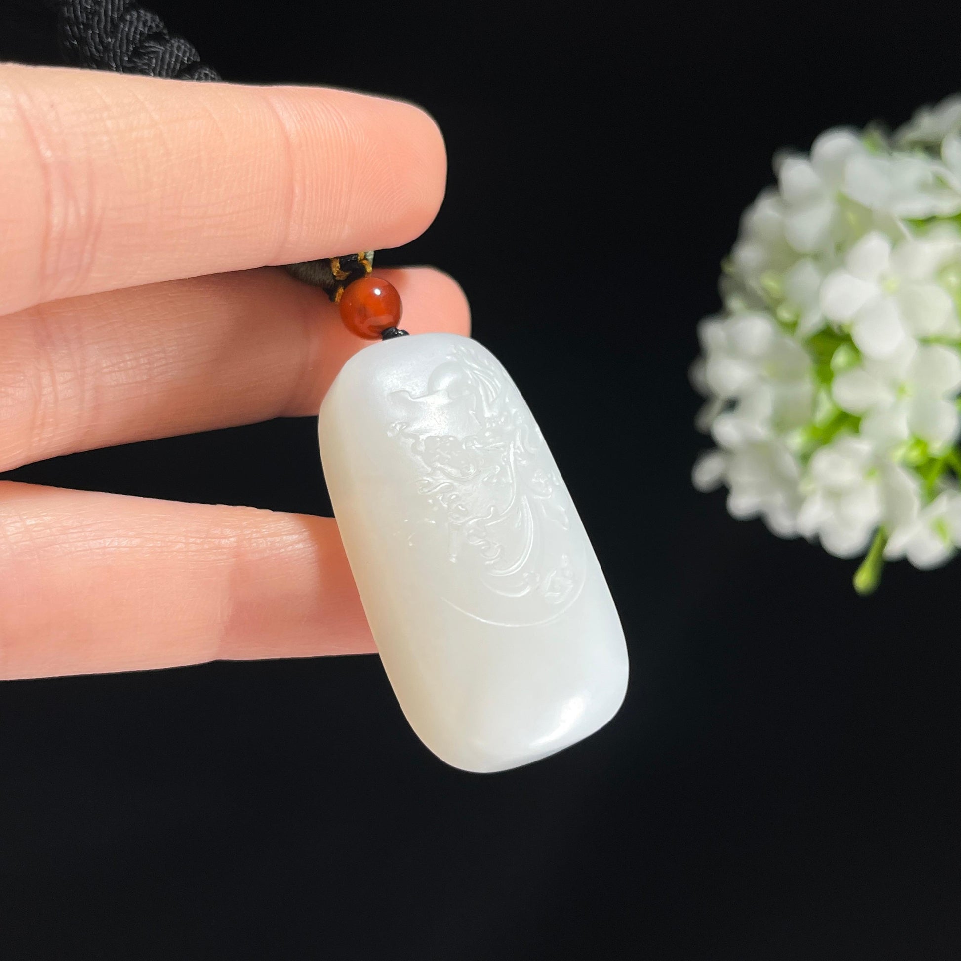 s，和田玉白玉龙雕刻挂件（yc379908）