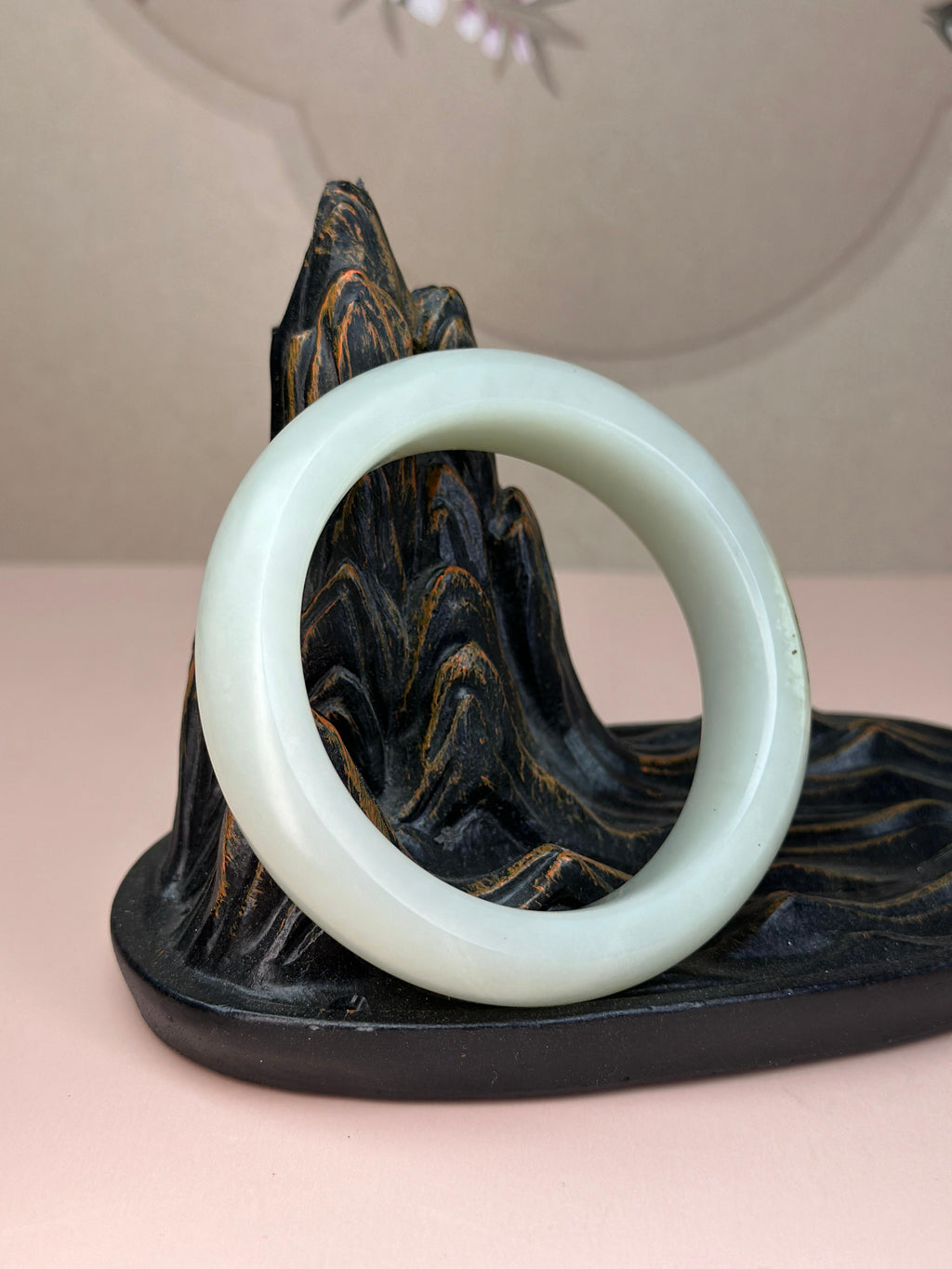 珍品和田玉黑皮白玉轮胎镯（卡56）（yc765221）