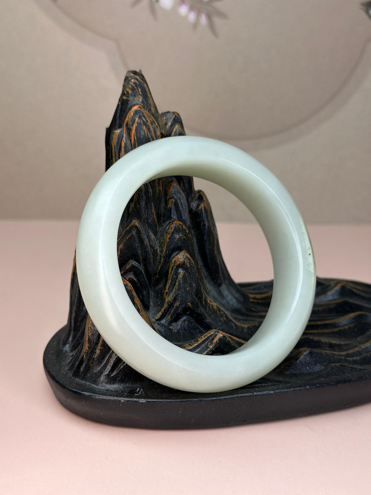 珍品和田玉黑皮白玉轮胎镯（卡56）（yc765221）