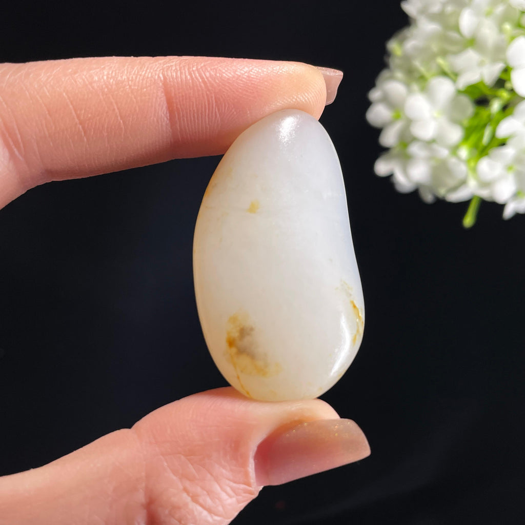 和田玉白玉“晨露凝脂”洒金皮籽料（yc368638）