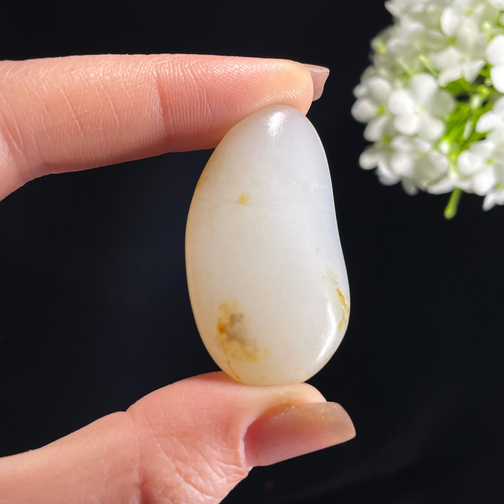 和田玉白玉“晨露凝脂”洒金皮籽料（yc368638）