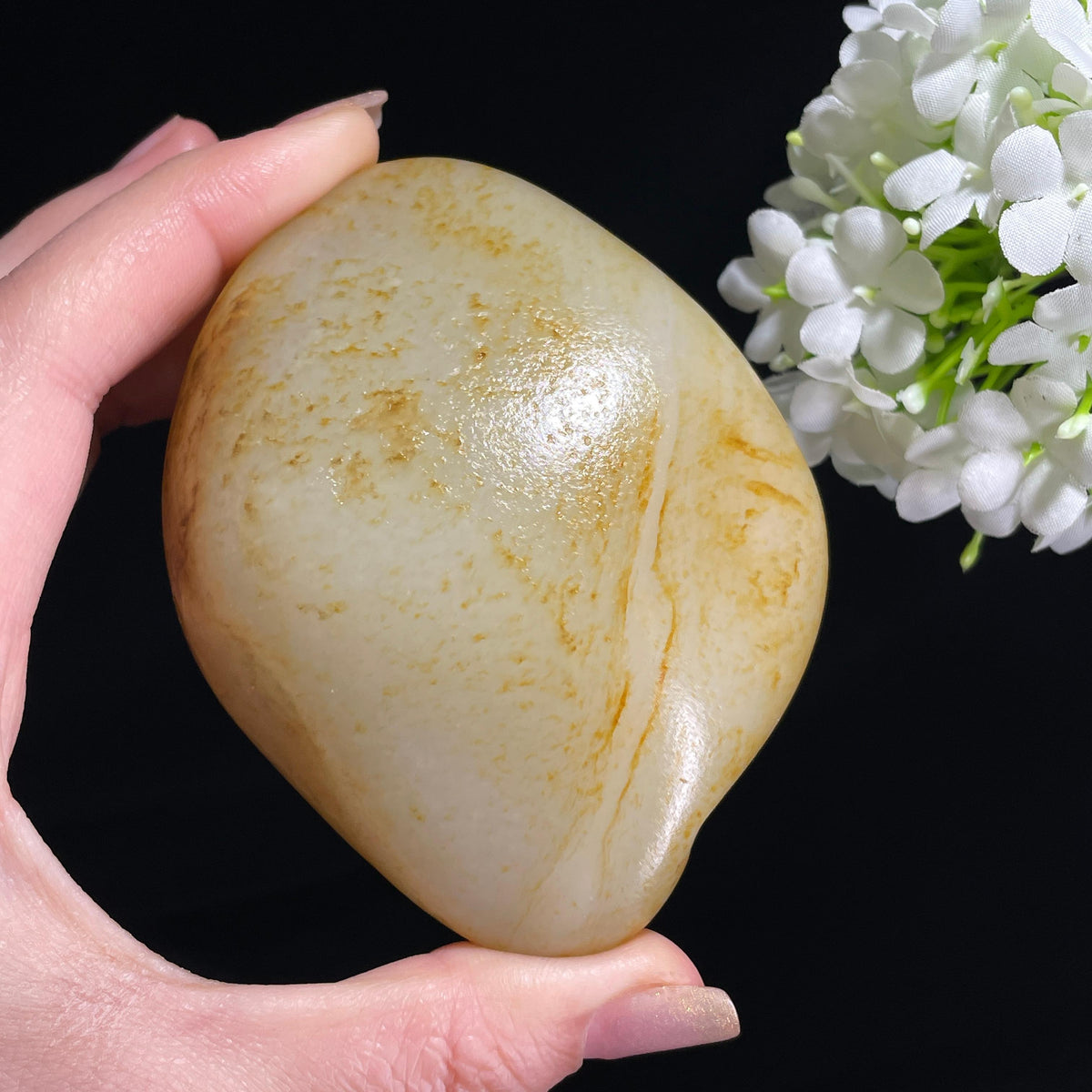 和田玉白玉“晴川浮金”通体洒金皮籽料（yc370112）