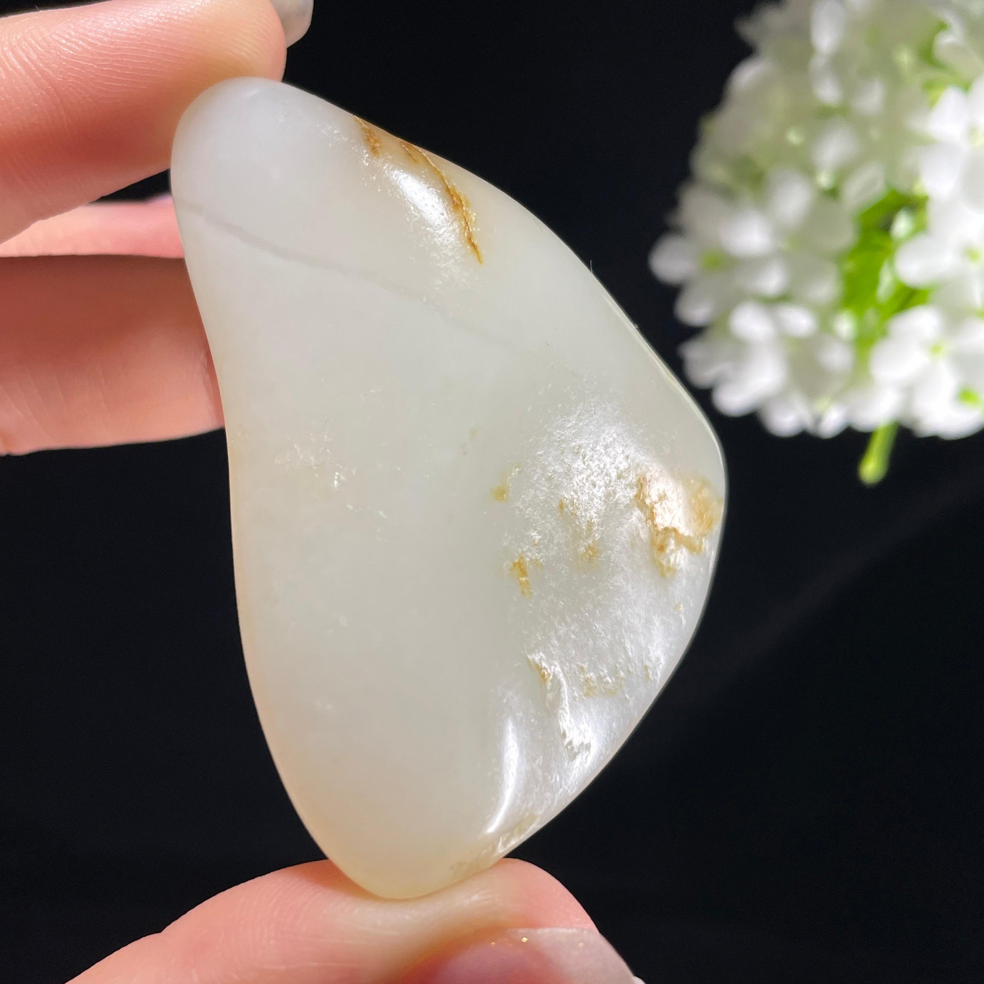 和田玉白玉“金缕穿云”洒金皮籽料（yc394228）