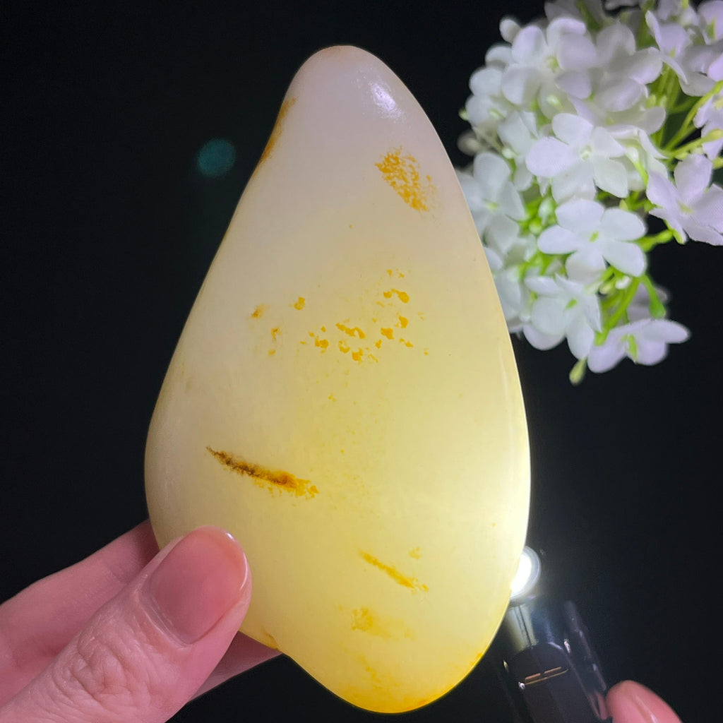 和田玉白玉“金鳞月魄”洒金皮籽料（yc345813）