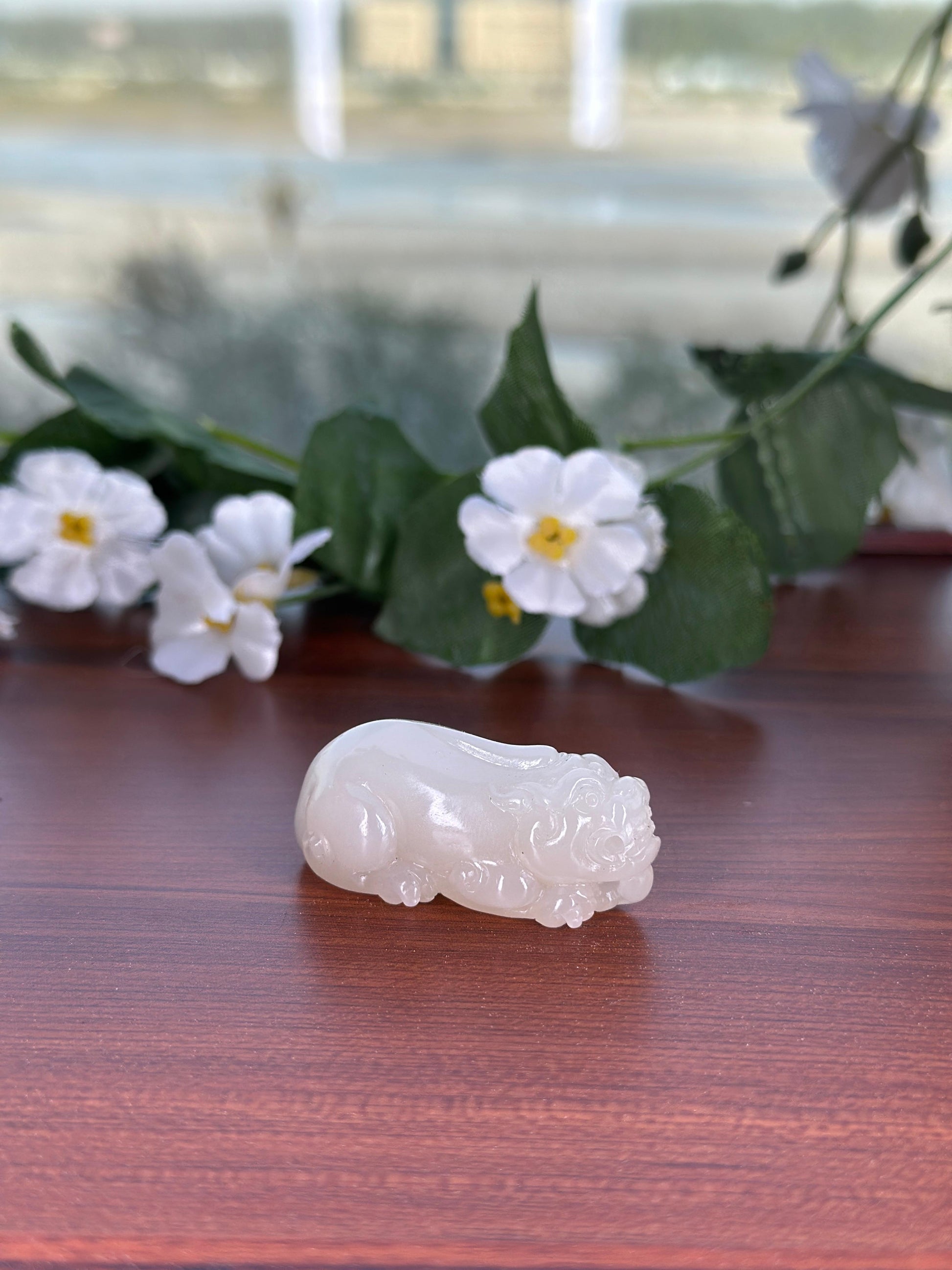 和田玉白玉貔貅挂件（yc704279）