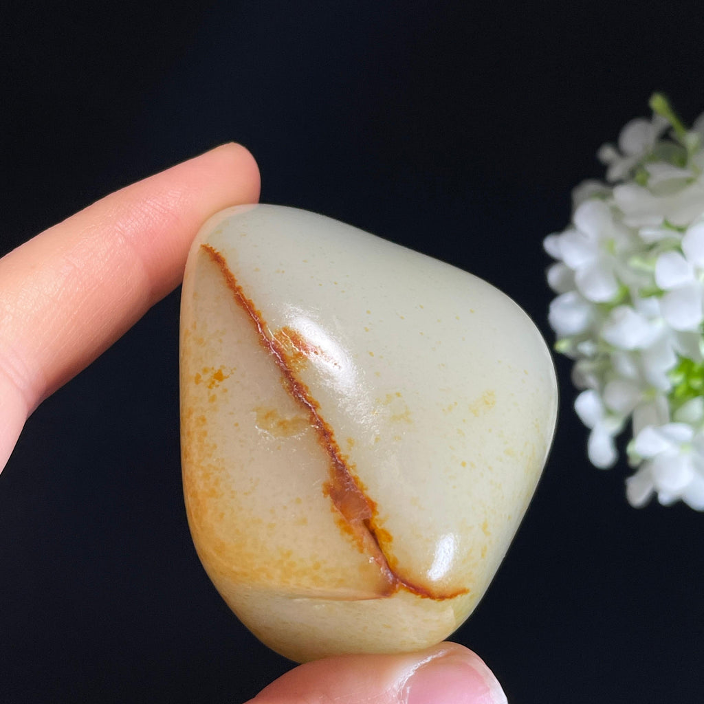 新疆和田玉“秋溪浅霞”白玉洒金皮籽料（yc442315）