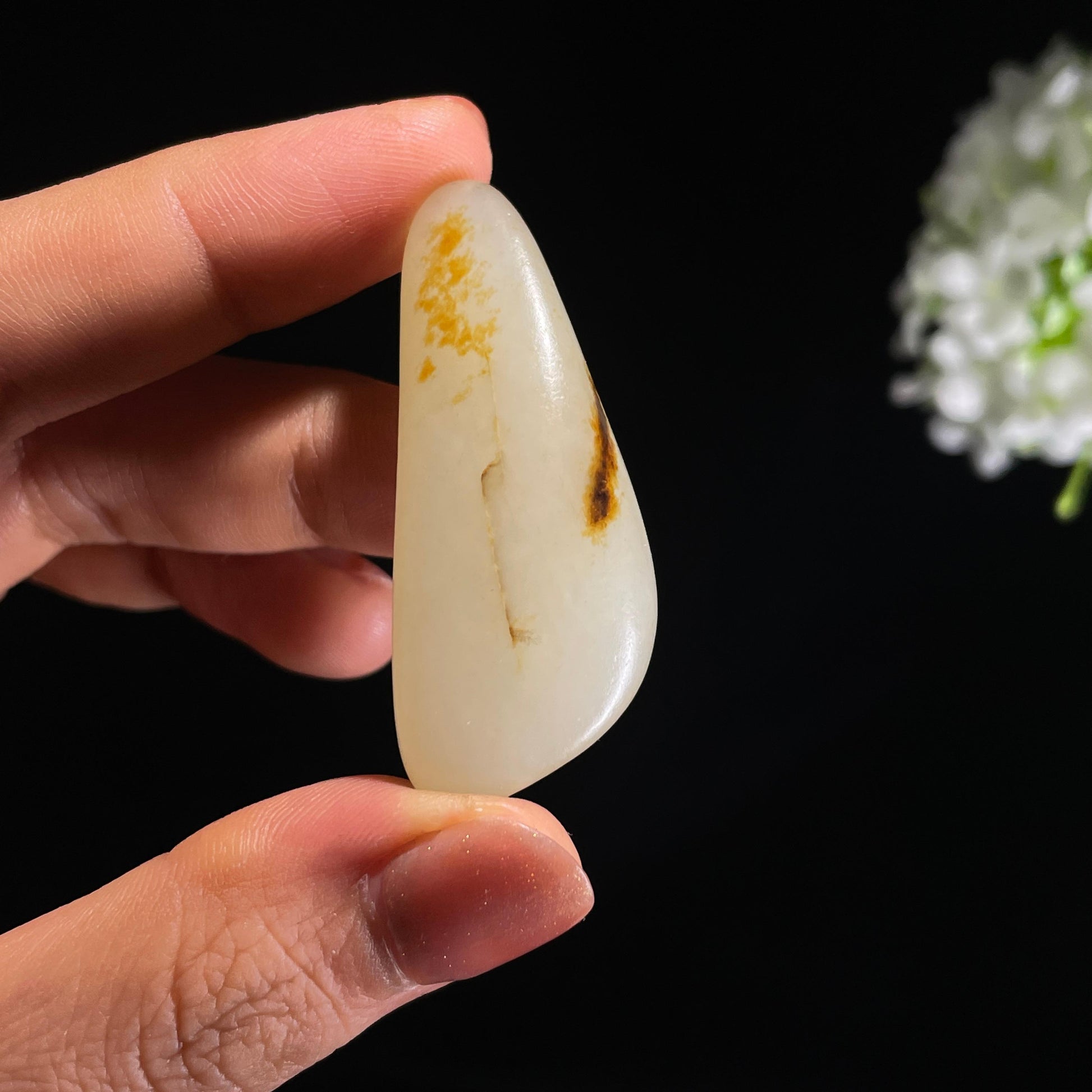 和田玉白玉“秋芒悬玉”洒金皮籽料（yc426254）