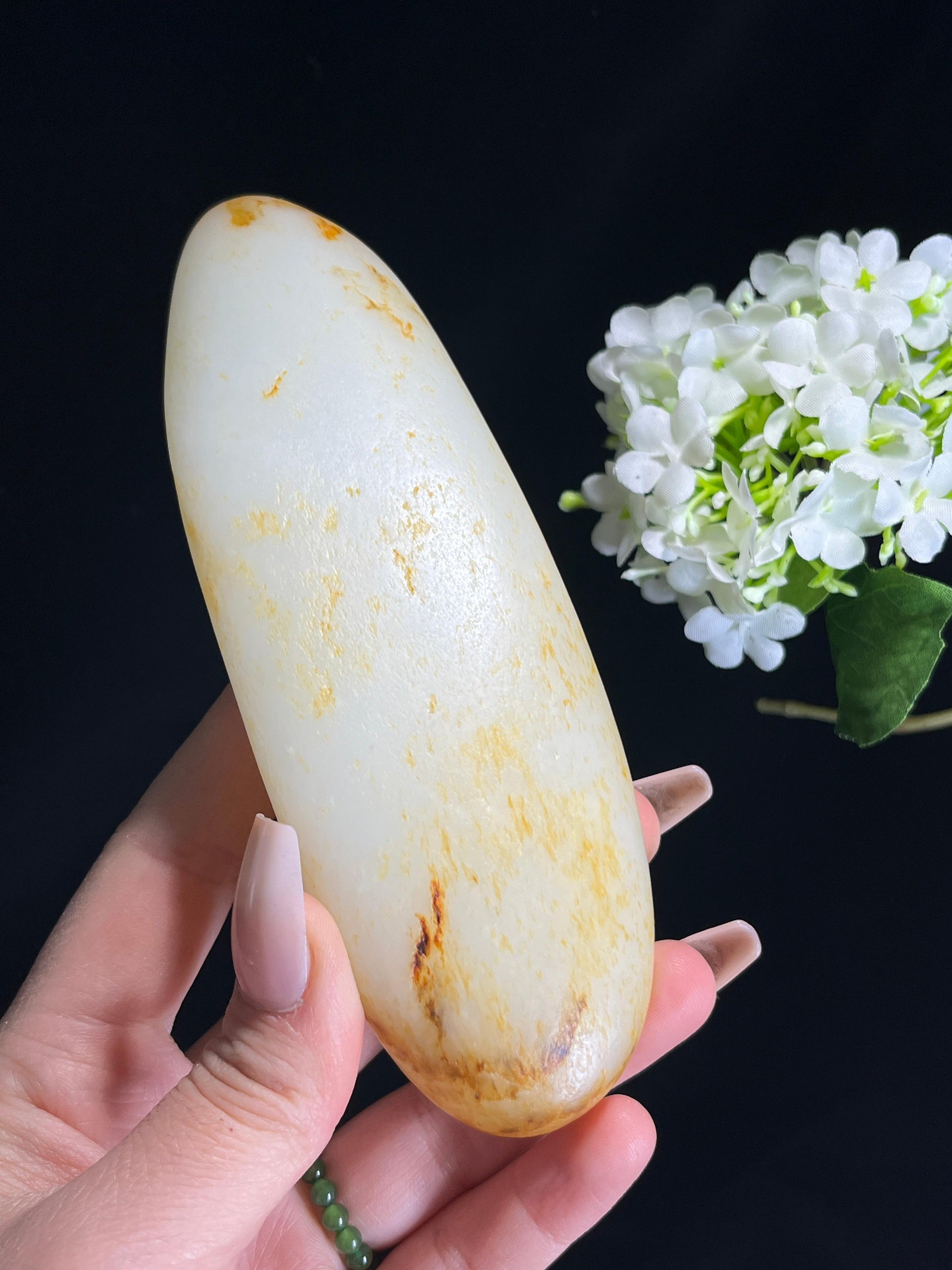 和田玉收藏级暖白种洒金皮“一叶方舟”籽料原石（yc262846）