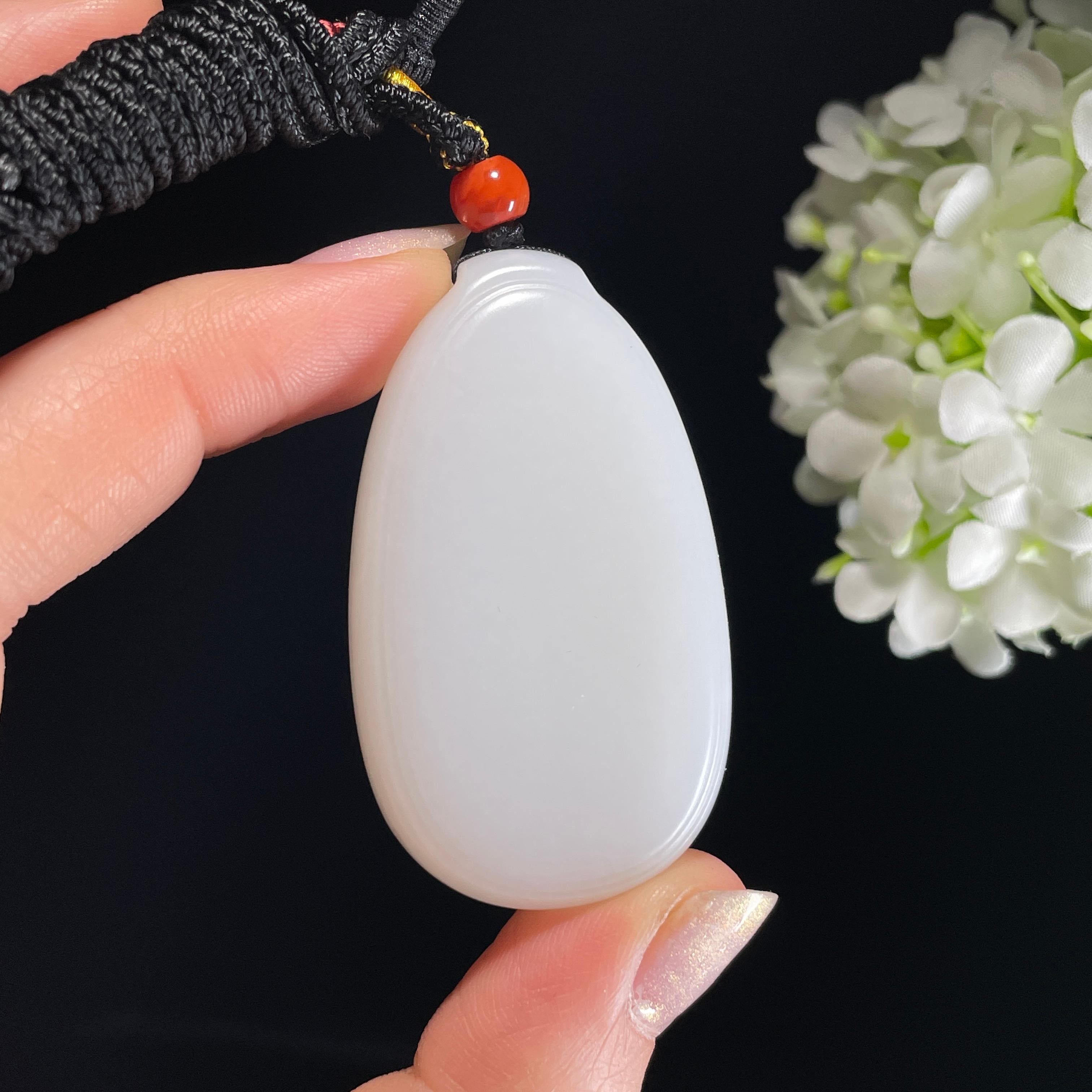 和田玉白玉“福贝素润挂件”（yc326410） – 添福玉器
