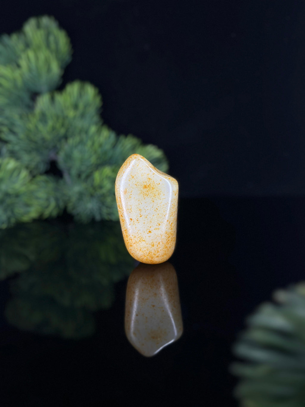新疆和田玉白玉通体洒金皮珍品籽料手把件（yc474091）