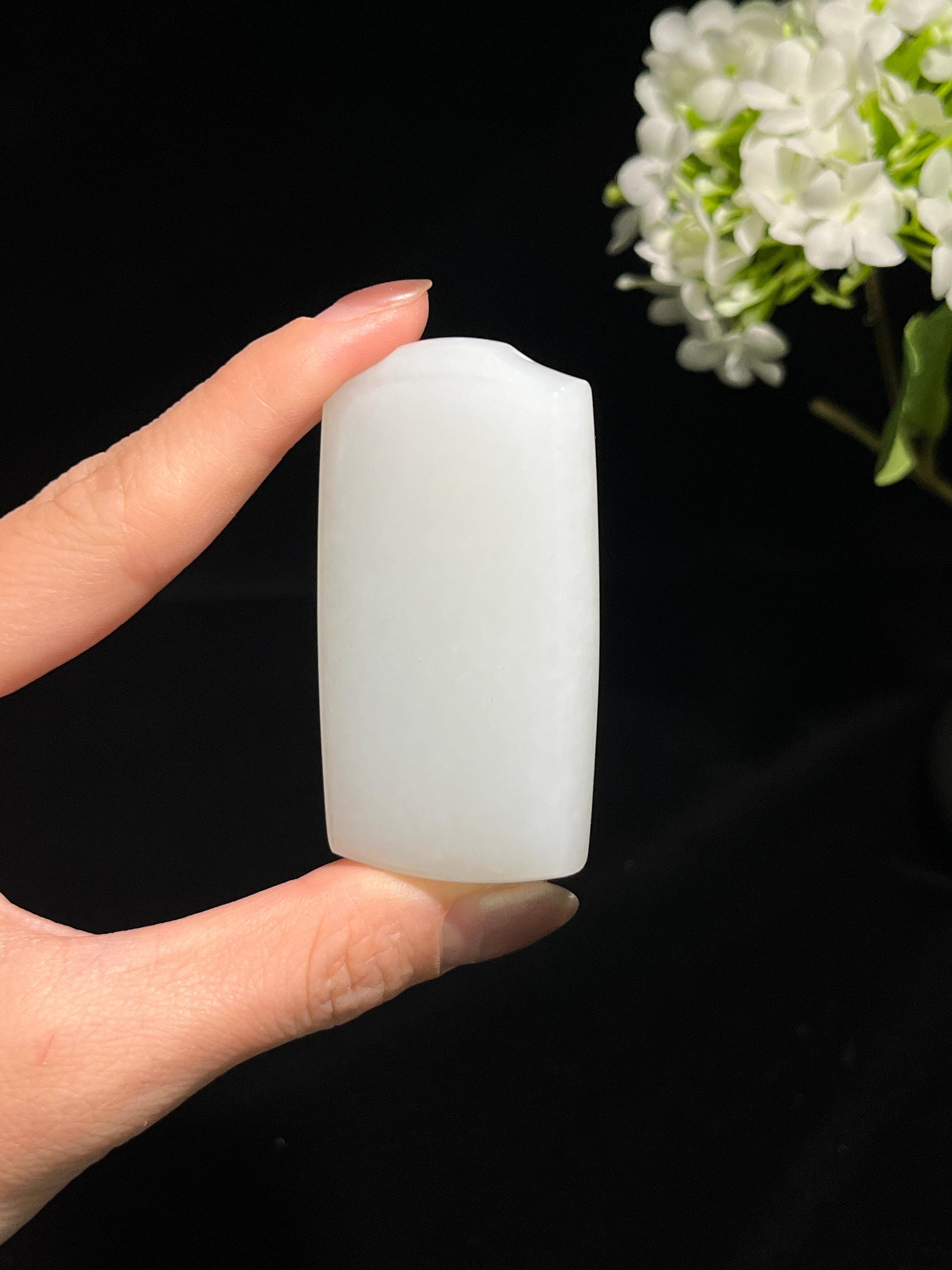 和田玉白玉平安无事牌（yc250401）