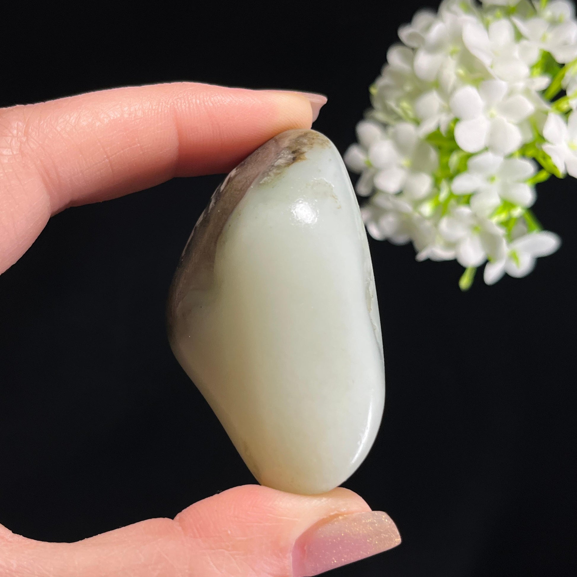 和田玉青白玉“墨海浮岚”聚黑皮籽料（yc367806）
