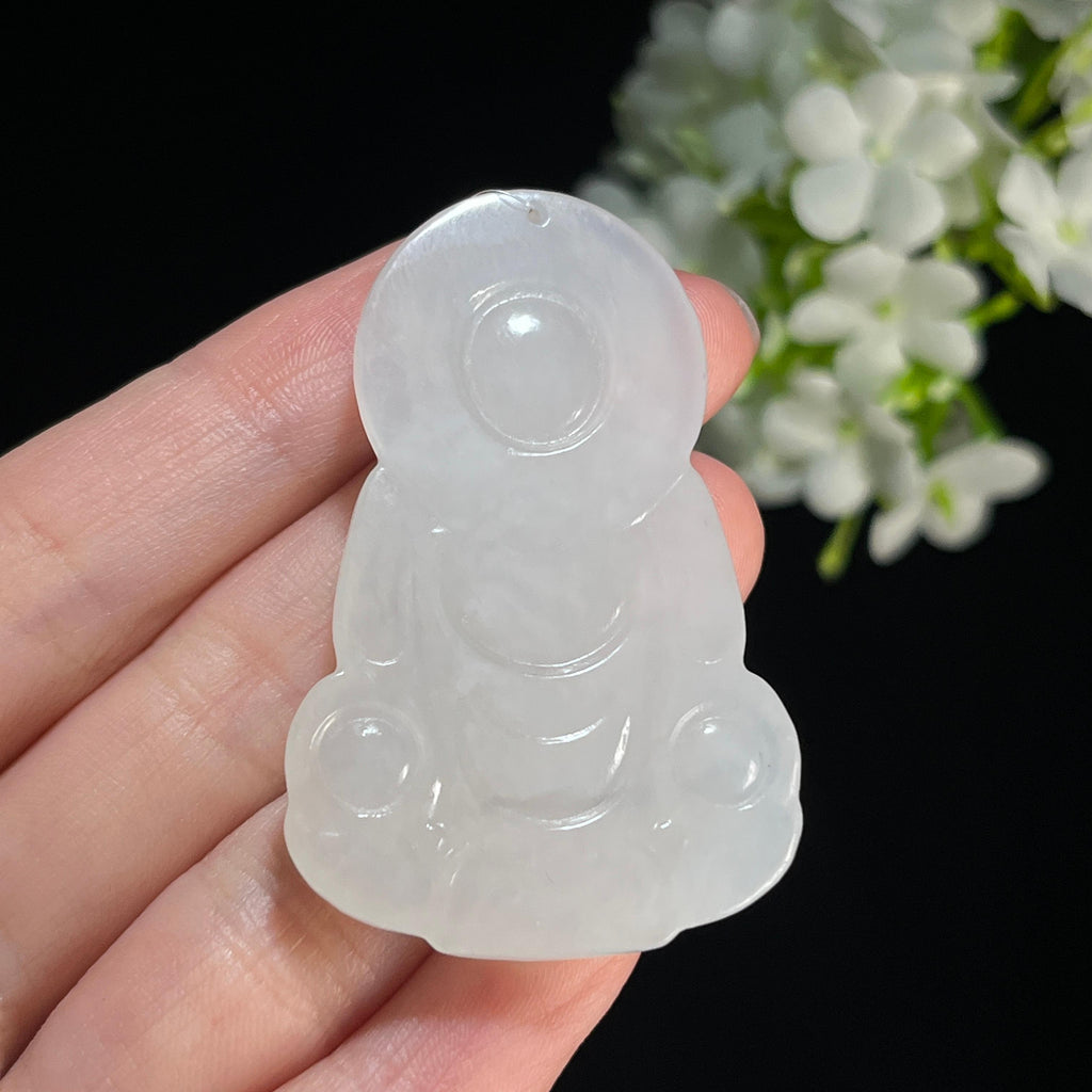 和田玉白玉观音雕刻挂件（yc367278）