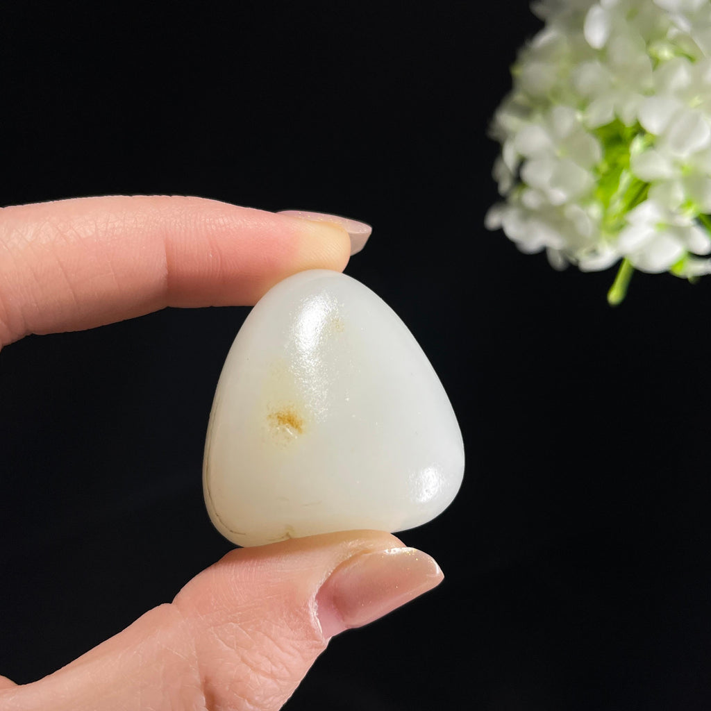 和田玉一级白“一点金云”洒金皮籽料（yc353884）
