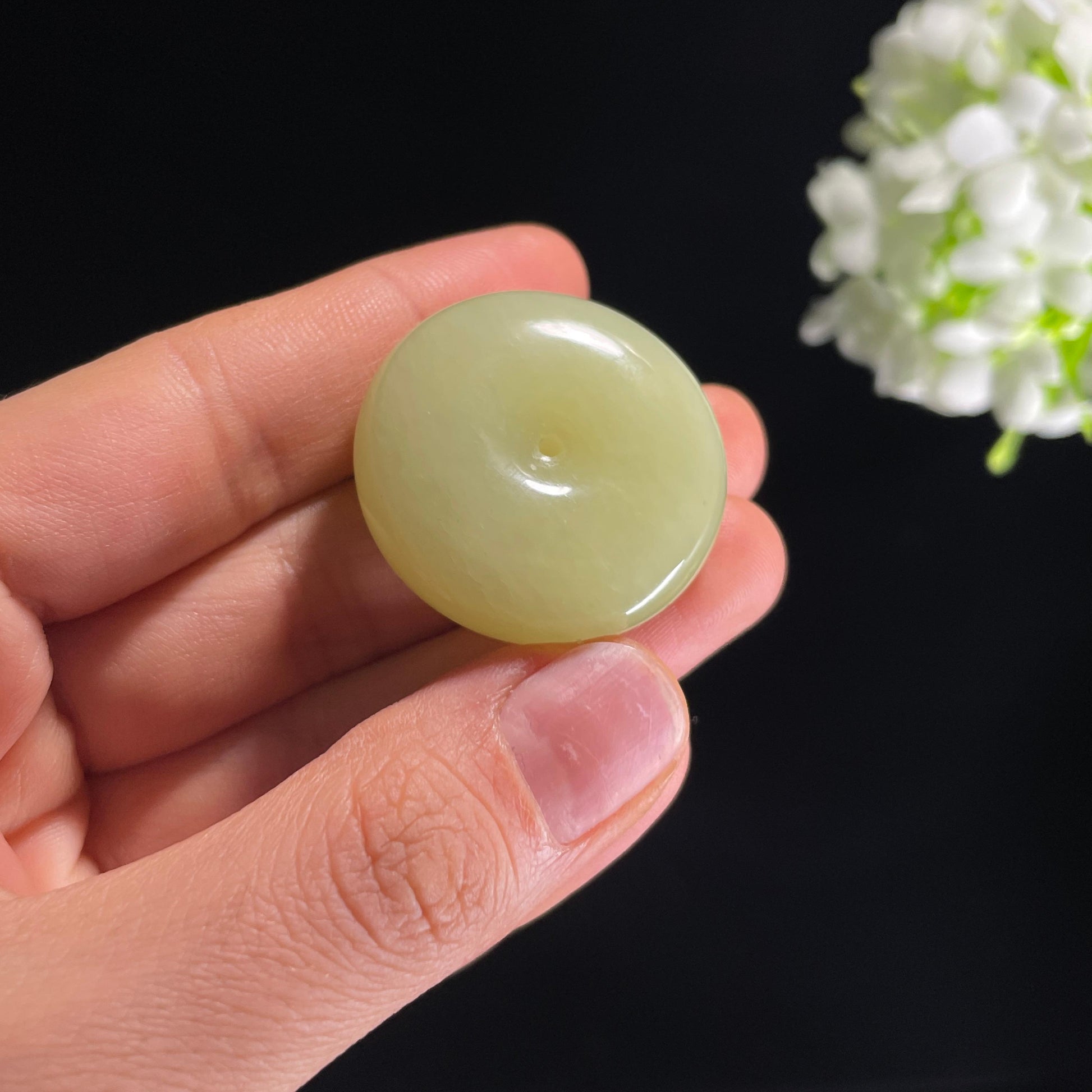 和田玉黄口平安扣（yc338109）