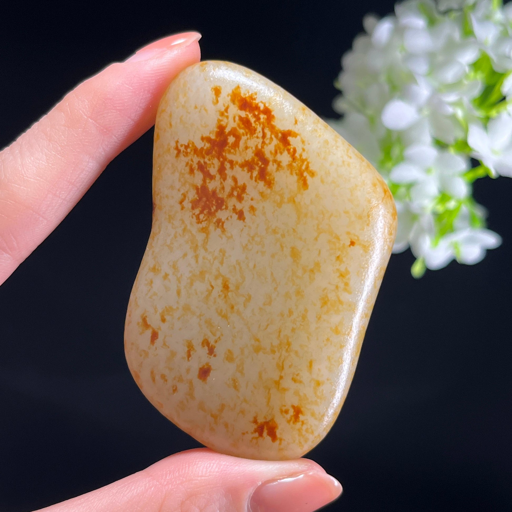 和田玉白玉“金砂漫覆”洒红皮满洒金皮籽料（yc345800）