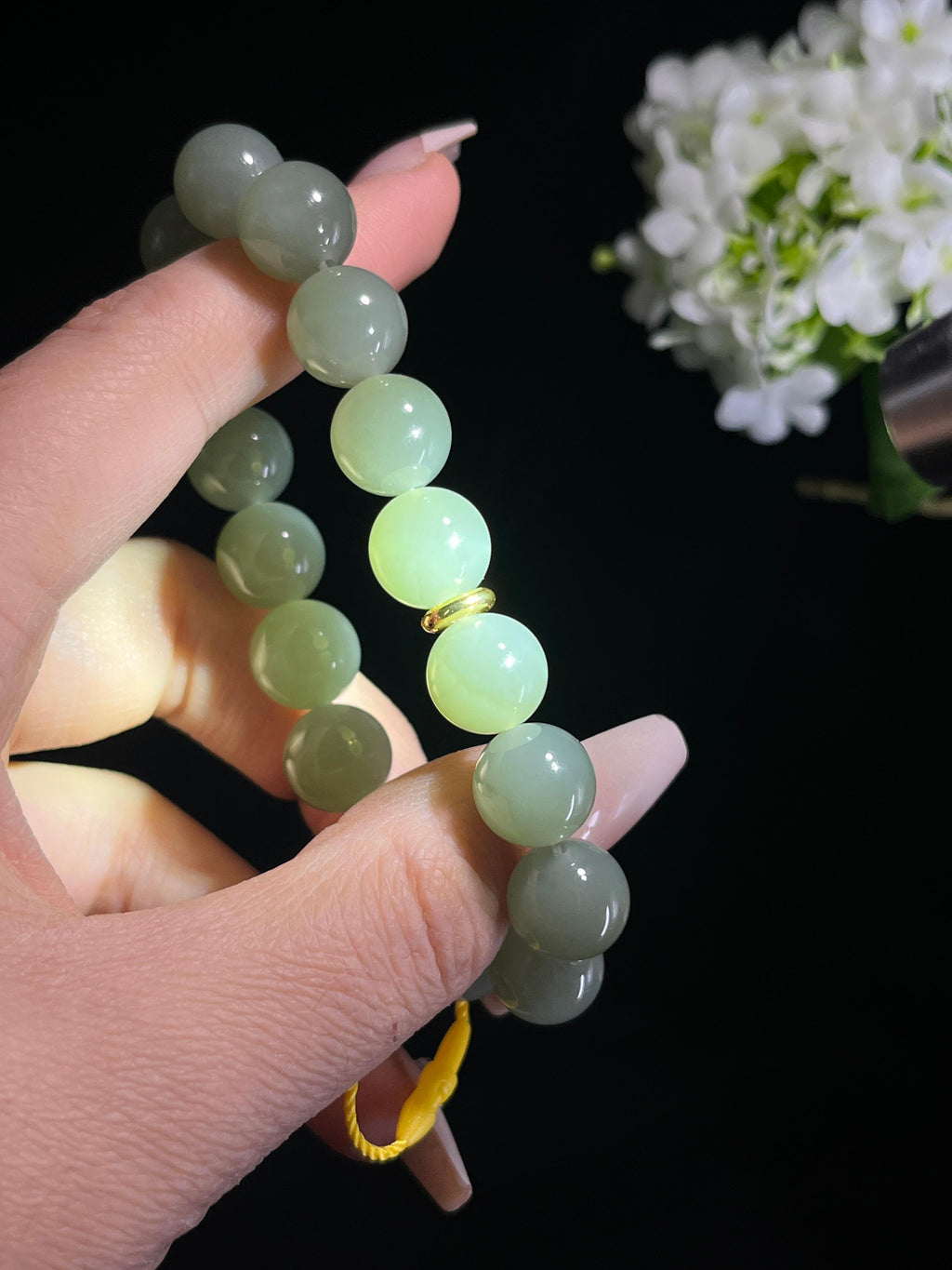 和田玉青玉手串（卡12）（yc261743）