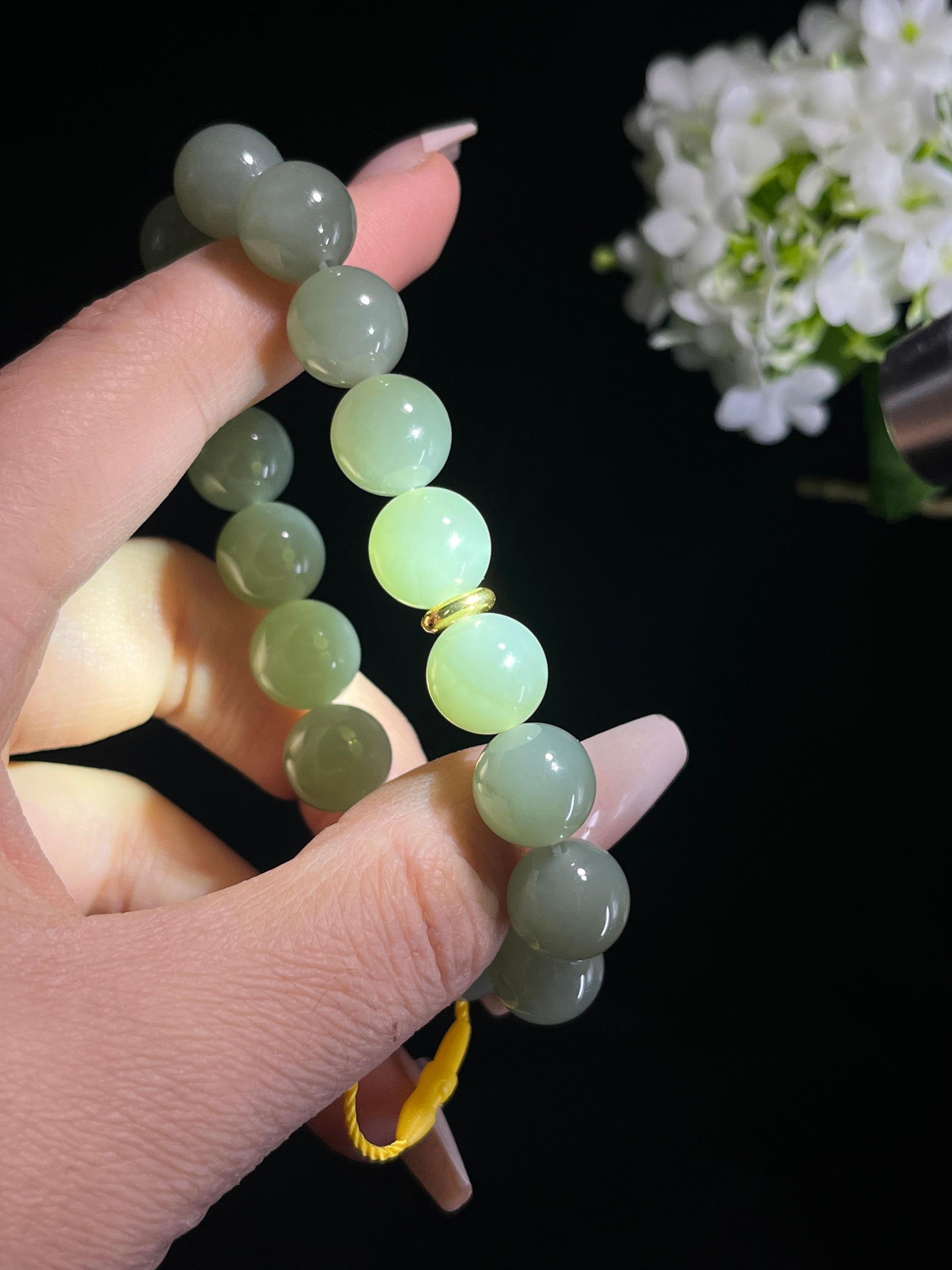 和田玉青玉手串（卡12）（yc261743）