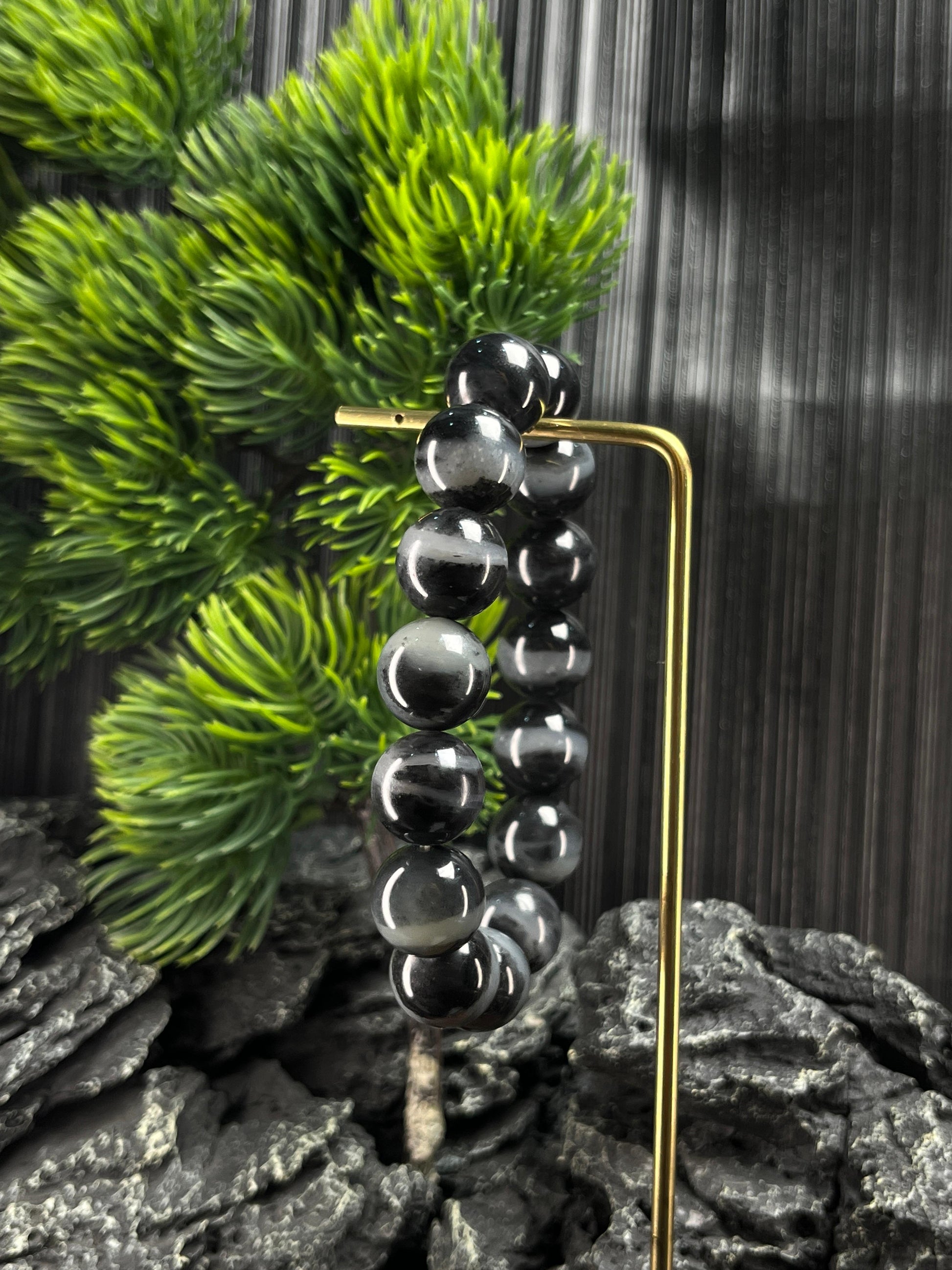 和田玉青花籽料一线天手串（12卡）（yc222794）