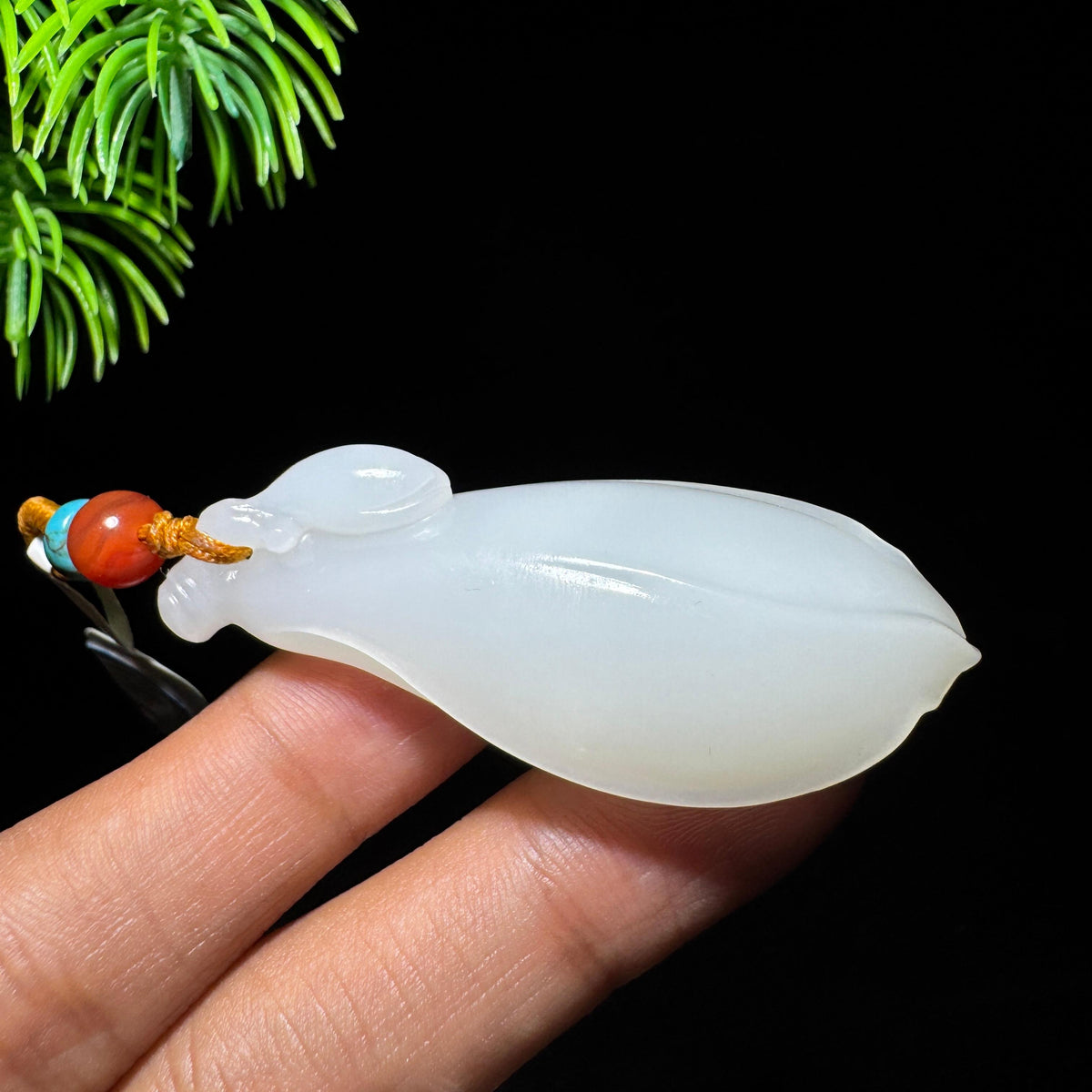 和田玉白玉玉兰花（yc710460）