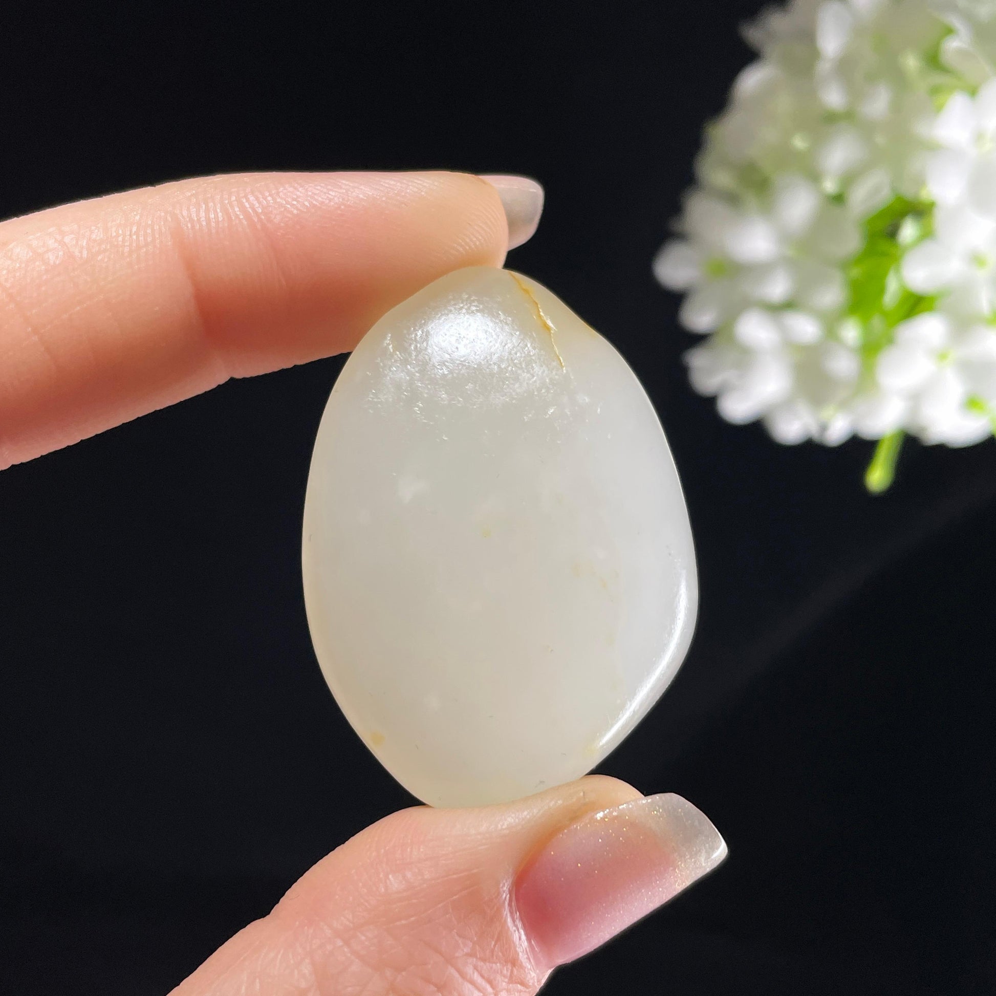 和田玉白玉“晴光一点”洒金皮籽料（yc394208）