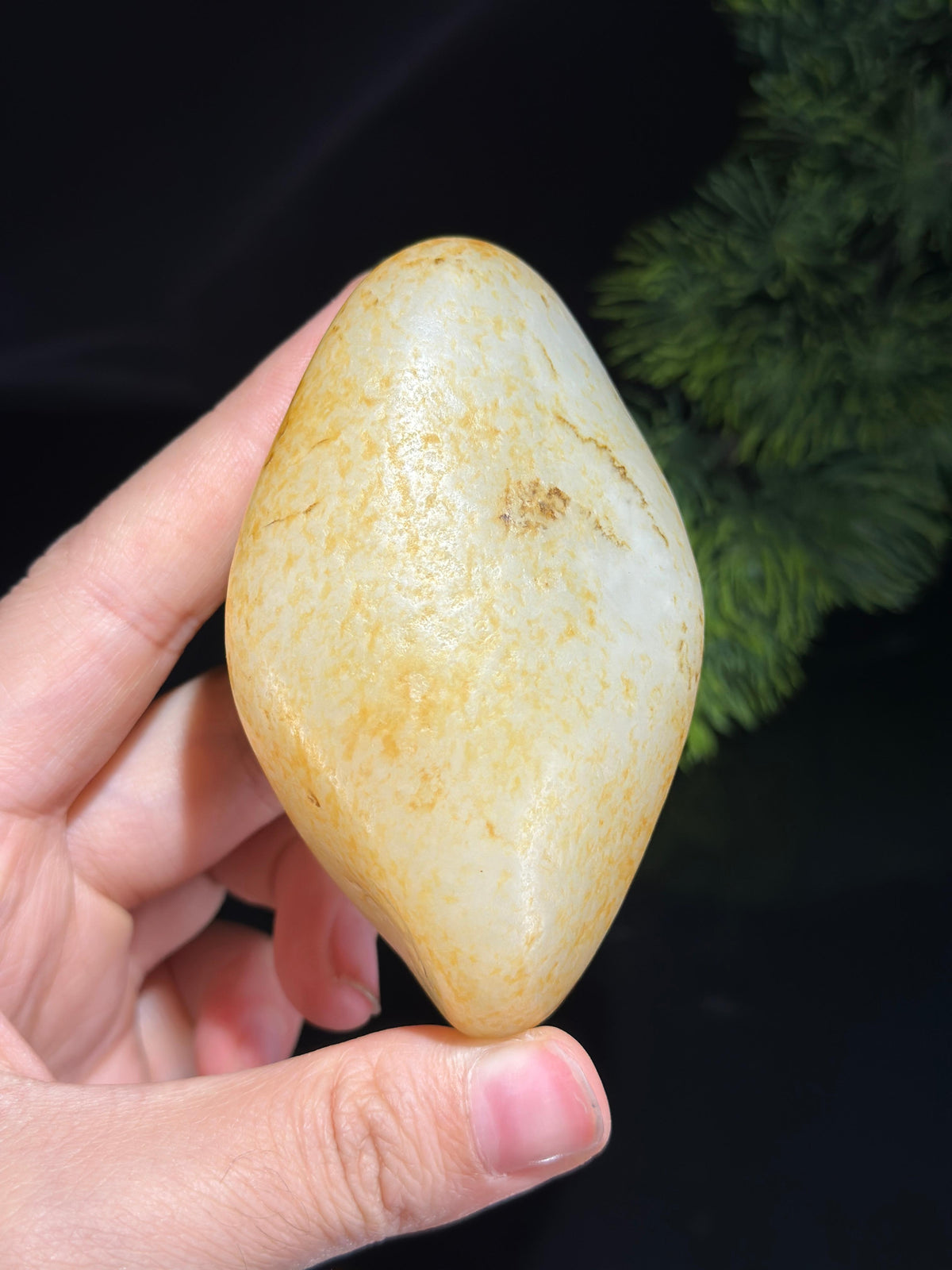 新疆和田玉臻品白玉洒金皮籽料手把件（yc697579）
