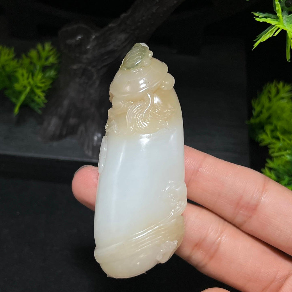 和田玉且末糖白携子上朝（yc716025）