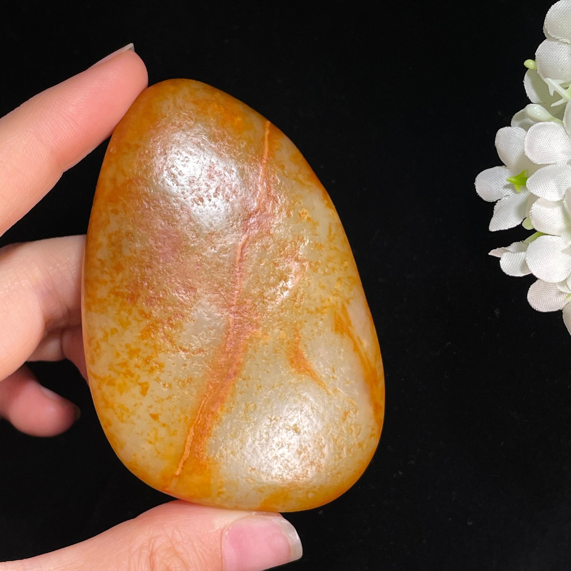 和田玉白玉“金雨落玉”通体洒金皮籽料（yc416665）