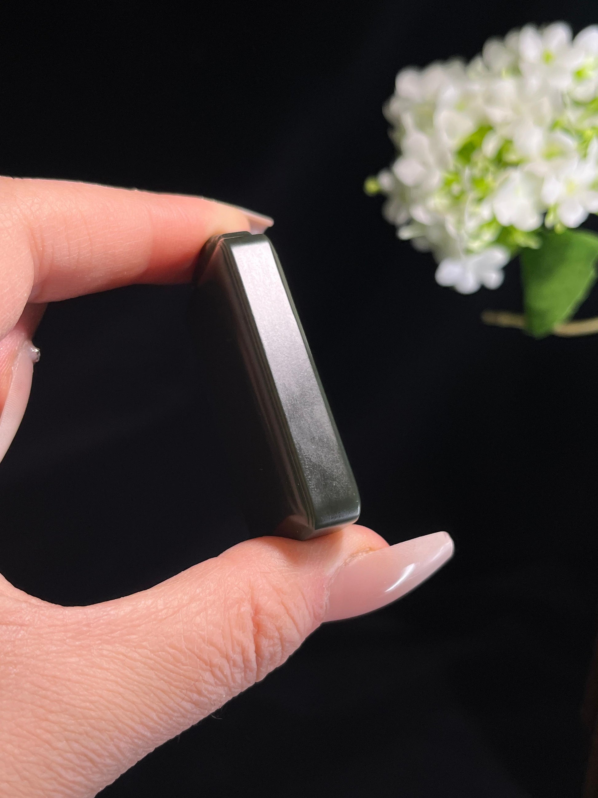 新疆天然和田玉塔青料平安无事牌1（yc260265）