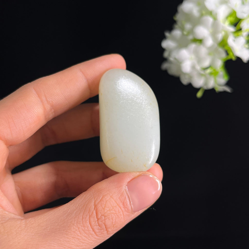 和田玉一级白洒金皮“雪玉金顶”籽料原石（yc295037）