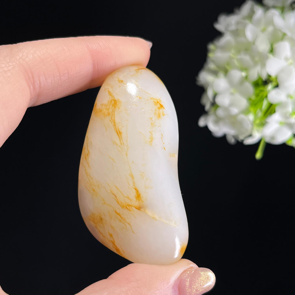 和田玉白玉“金风拂江”洒金皮籽料（yc353602）