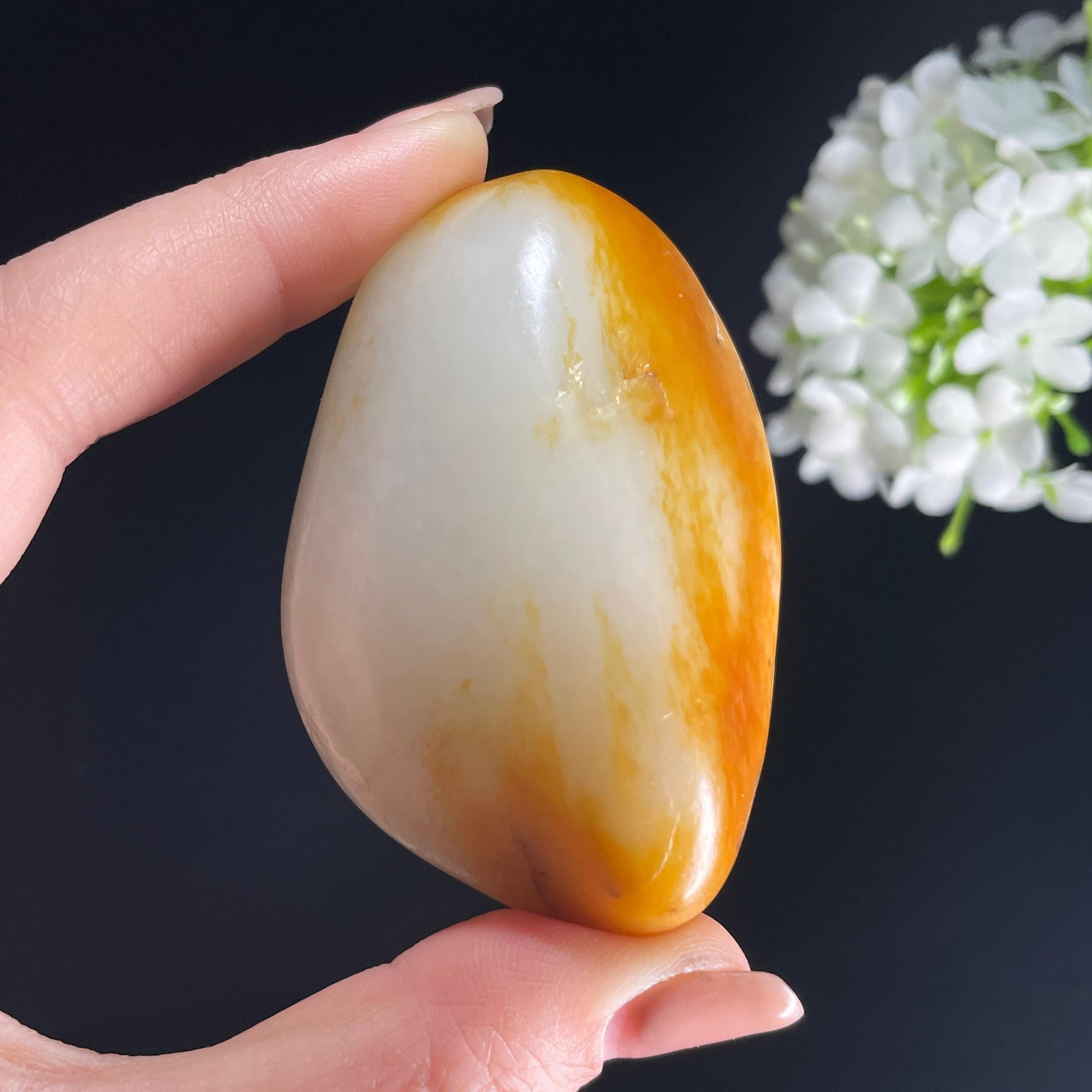 2026.4.9广告流，和田玉白玉“橙霞半覆”红皮白肉籽料（yc386138）