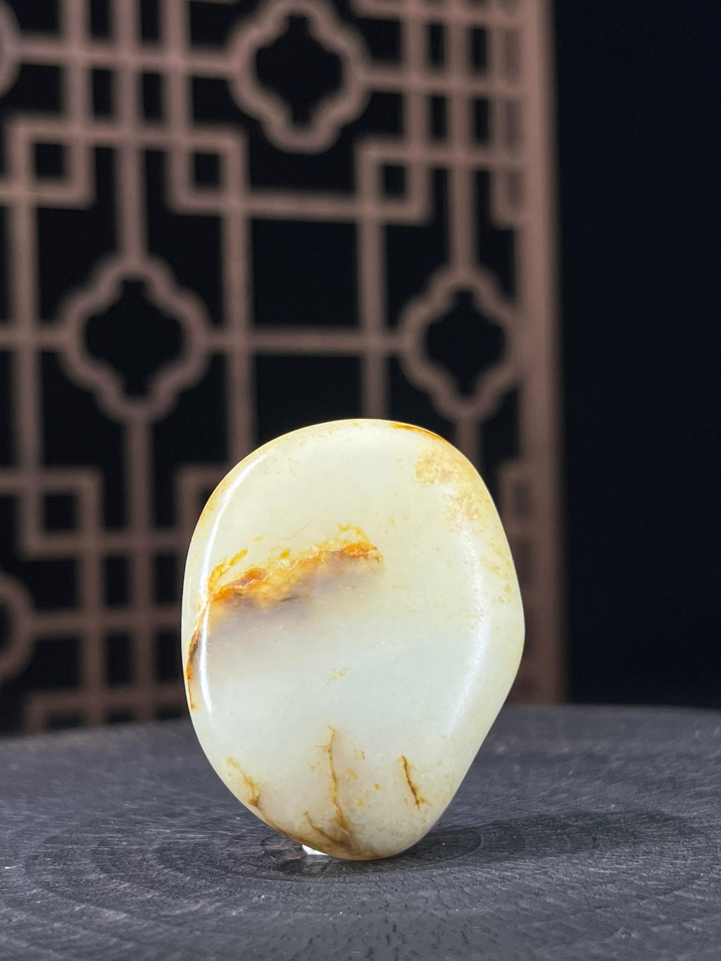 新疆和田玉白玉籽料原石洒金皮挂件2（yc233784）